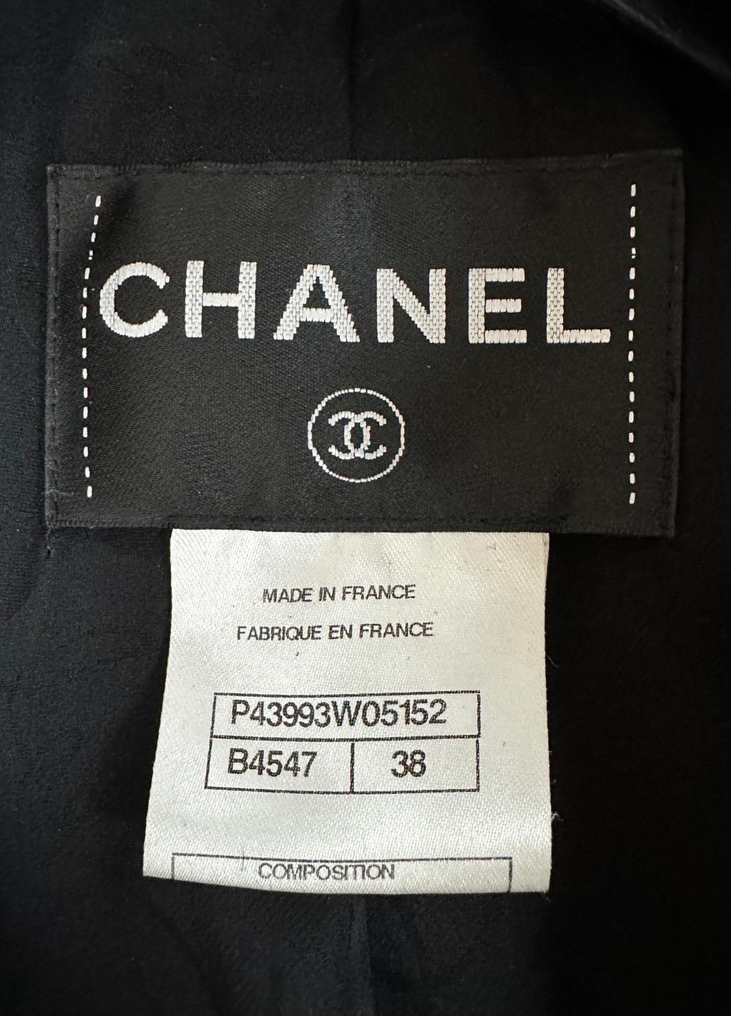 De las mujeres Chanel París-Bombay Chaqueta de tweed negro, botones Gripoix Sz.38 en venta