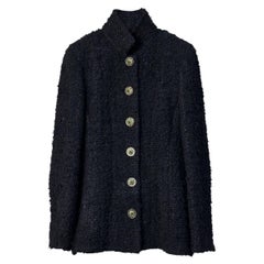 Chanel París-Bombay Chaqueta de tweed negro, botones Gripoix Sz.38