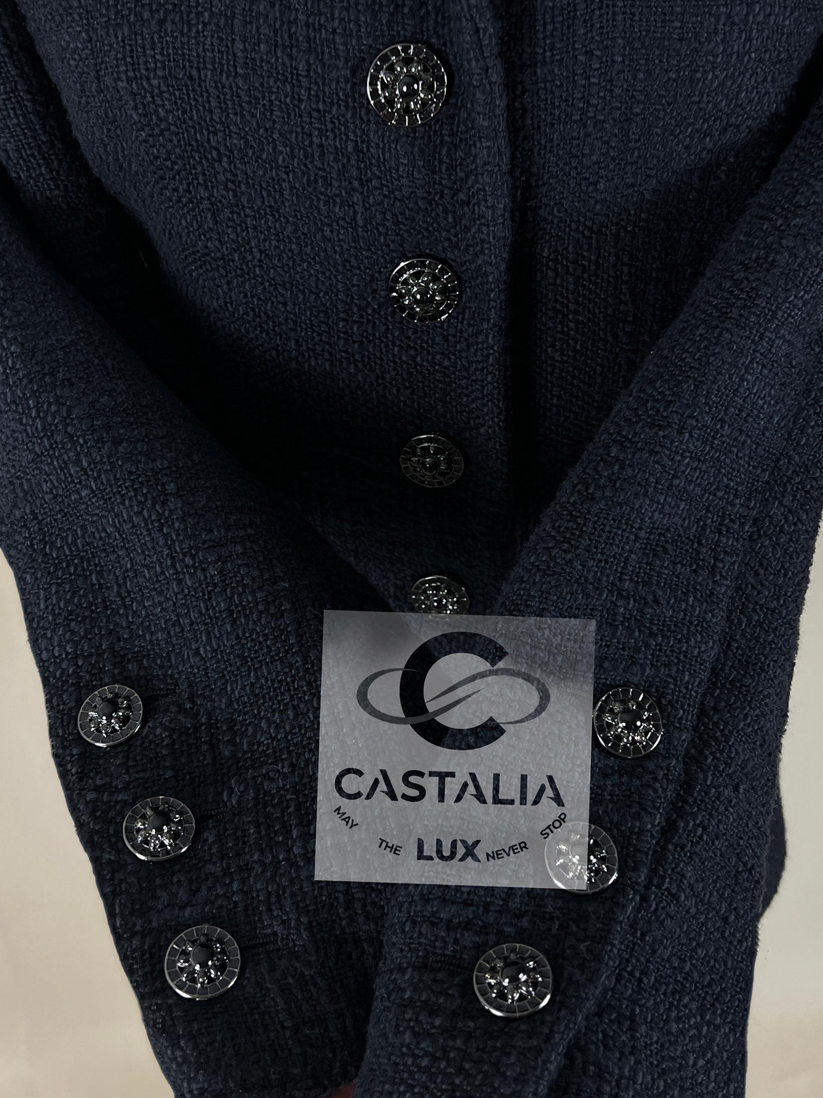 Chanel Paris / Bombay CC Gripoix Buttons Black Tweed Jacket 34 FR 5