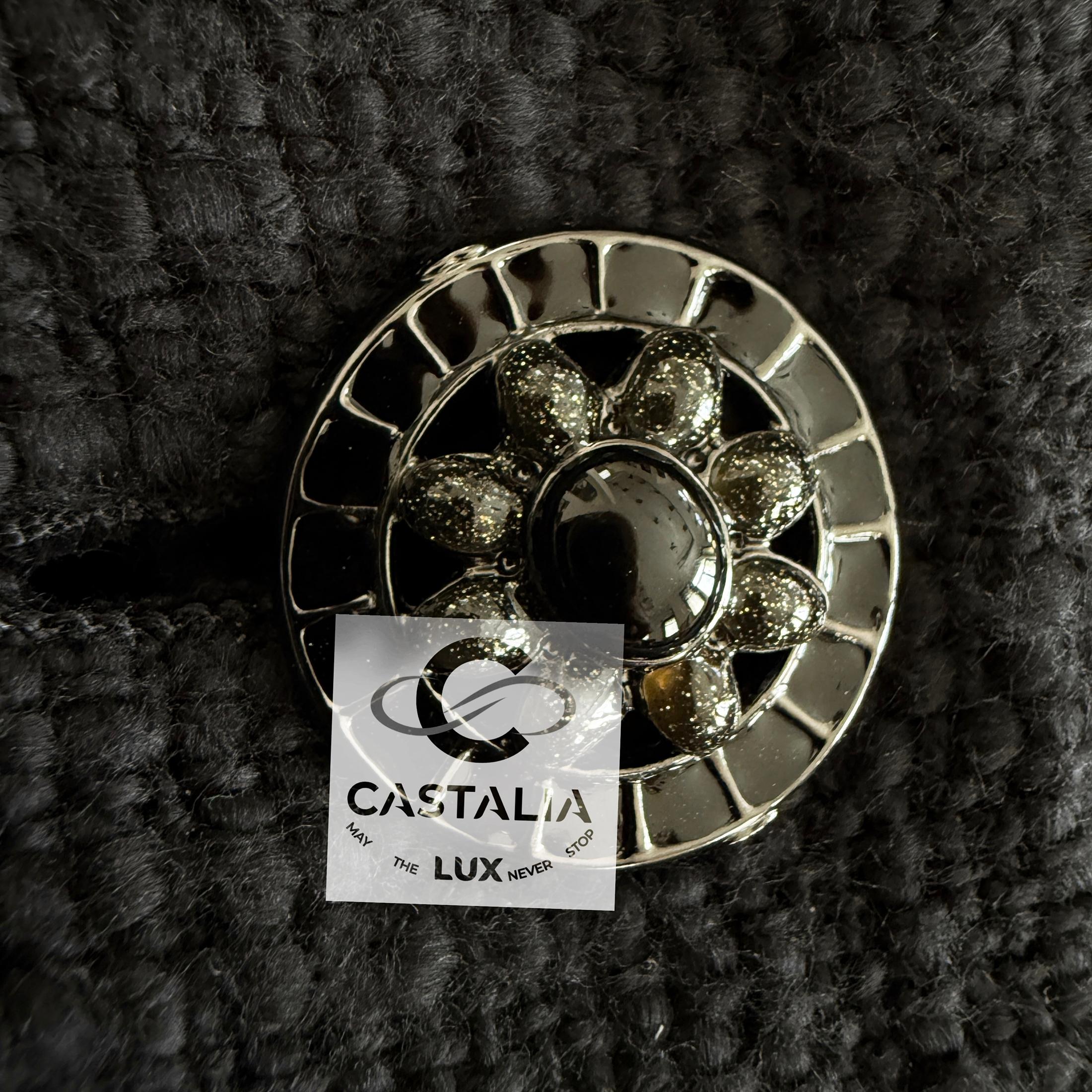 Chanel Paris / Bombay CC Gripoix Buttons Black Tweed Jacket 42 FR For Sale 5