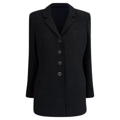 Chanel Paris / Bombay CC Gripoix Buttons Black Tweed Jacket 42 FR
