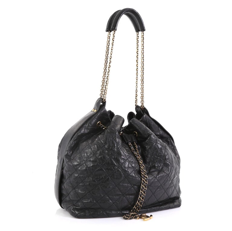 Chanel Paris-Bombay Drawstring Bucket Bag Quilted Calfskin with ...