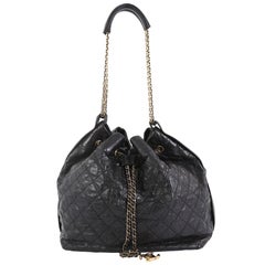 Chanel Paris-Bombay Drawstring Bucket Bag Quilted Calfskin with Stingray Trim