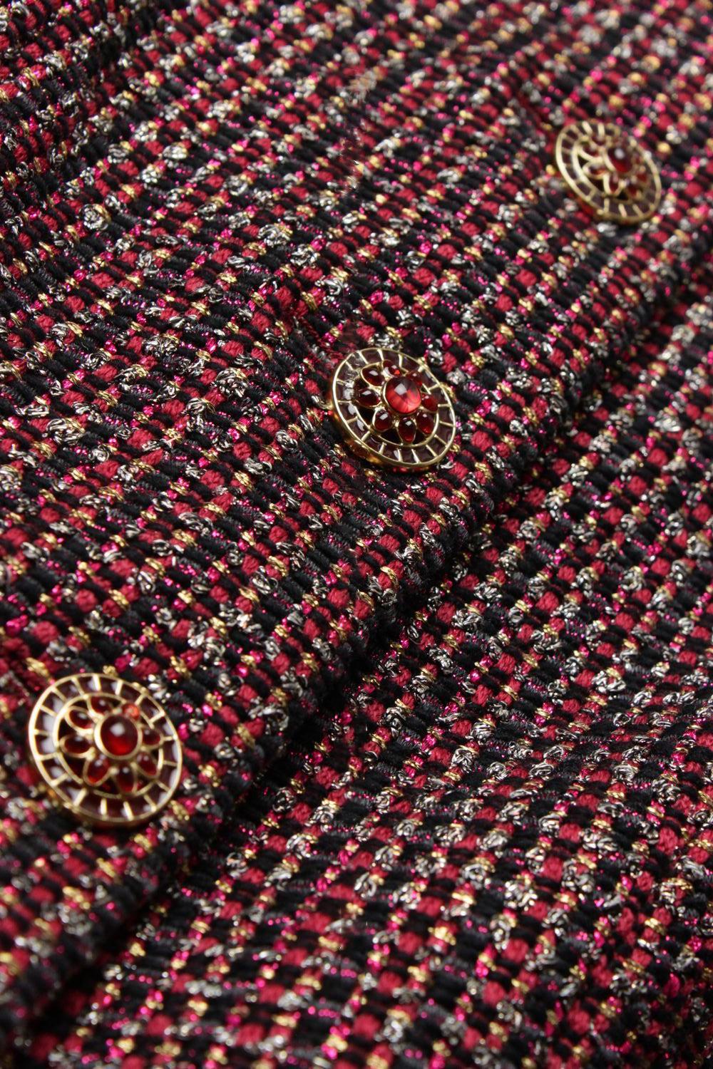 Women's or Men's Chanel Paris / Bombay Jewel Buttons Lesage Tweed Jacket