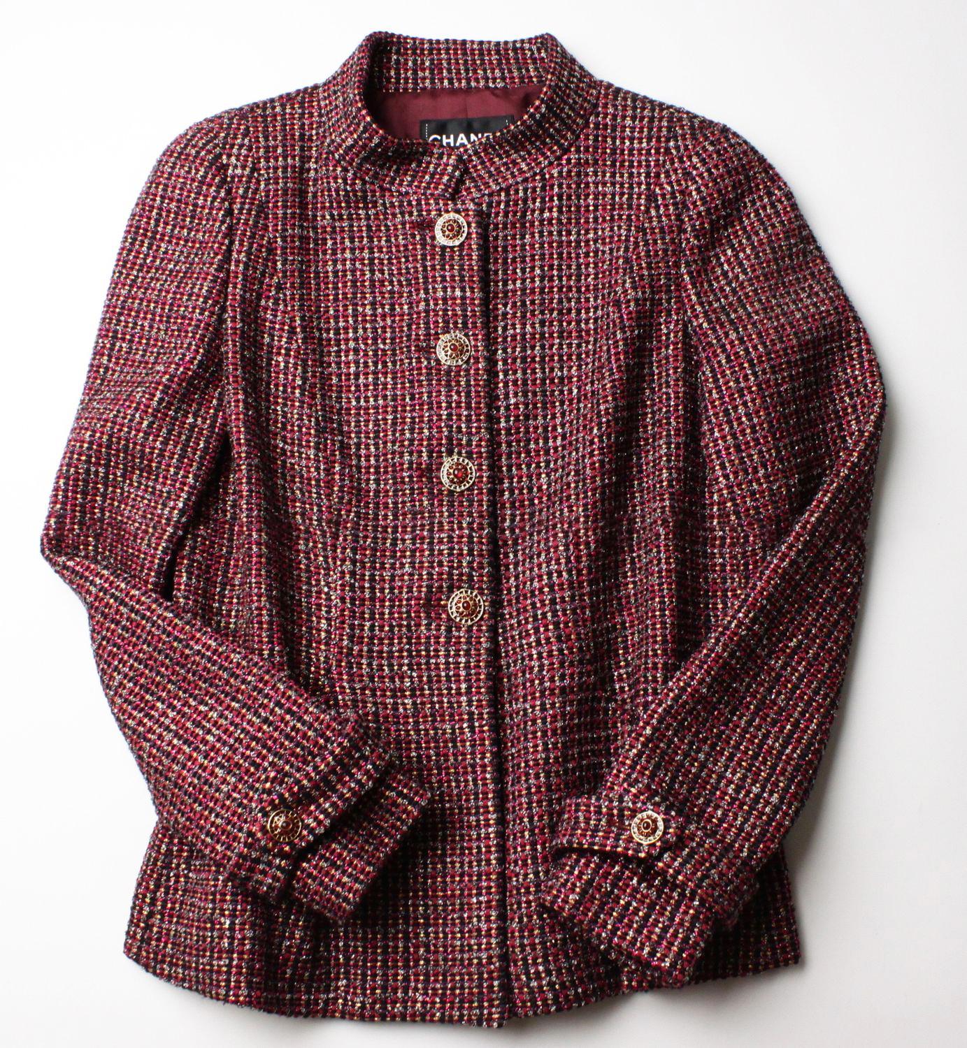 Chanel Paris / Bombay Jewel Buttons Lesage Tweed Jacket 1