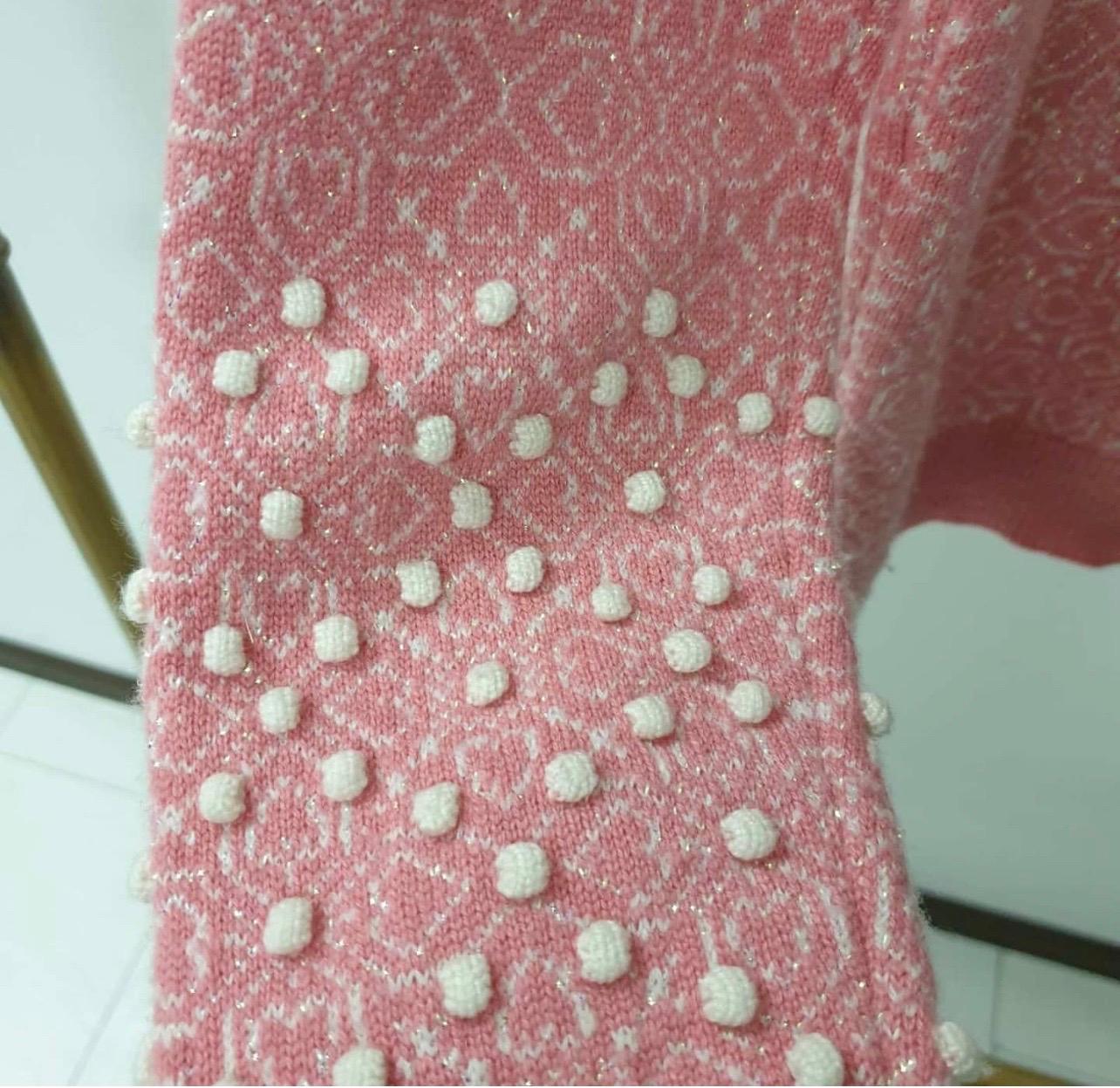 Chanel, Paris-Bombay Runway Pink Scarf Sweater 1