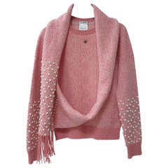 Chanel, Paris-Bombay Runway Pink Scarf Sweater