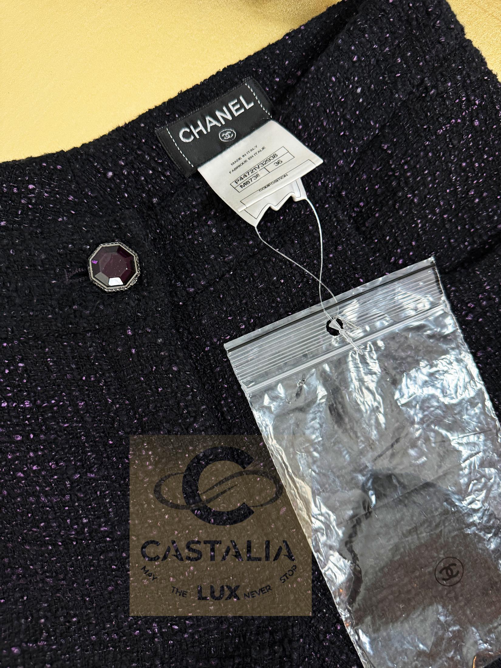 CHANEL París / Bombay Pantalones de tweed de pasarela 36 FR en venta 6