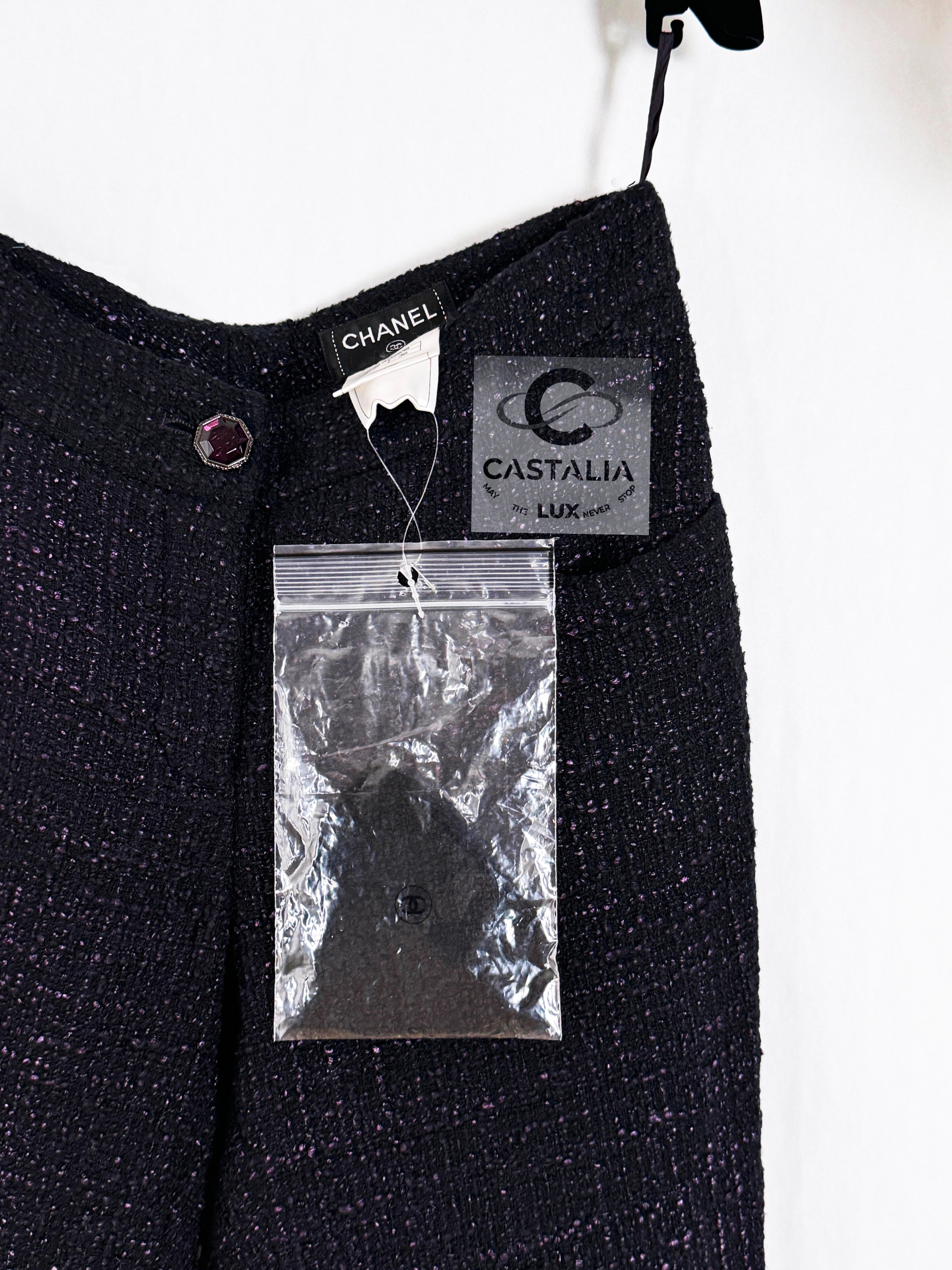 Femenino o masculino CHANEL París / Bombay Pantalones de tweed de pasarela 36 FR en venta