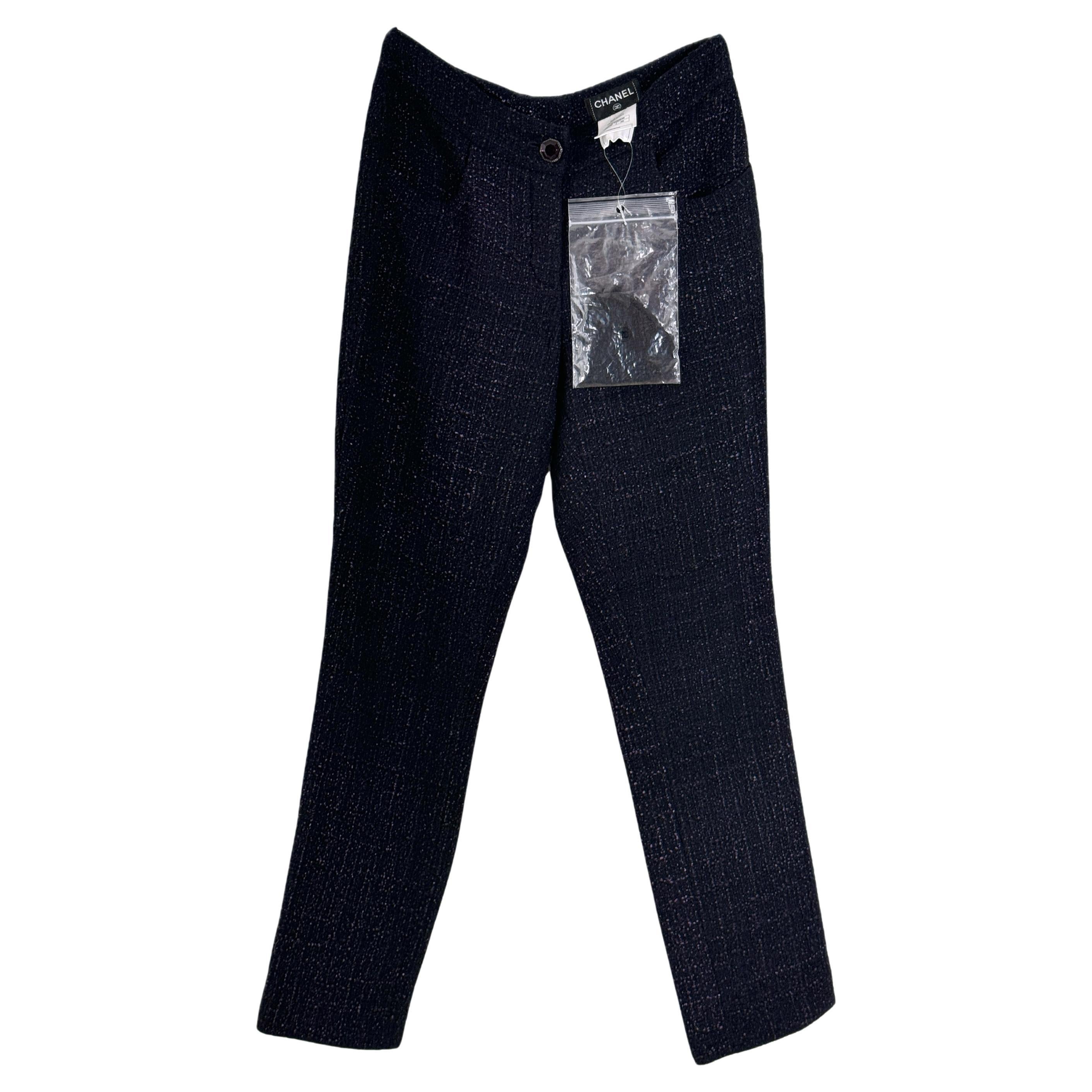 CHANEL París / Bombay Pantalones de tweed de pasarela 36 FR