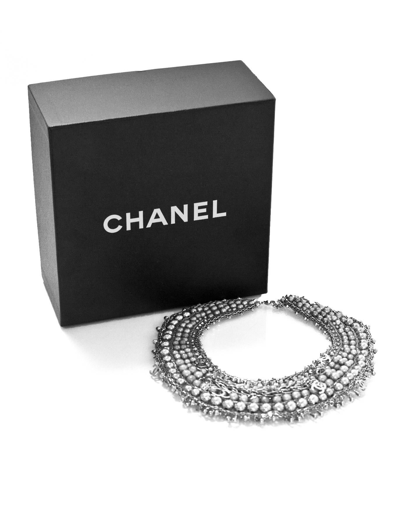 Chanel 2012 Paris-Bombay Silver Beaded Bib Necklace rt. $8, 500 3