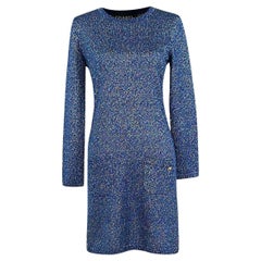Chanel Paris / Byzance Vestido de cachemira azul brillante 38 FR