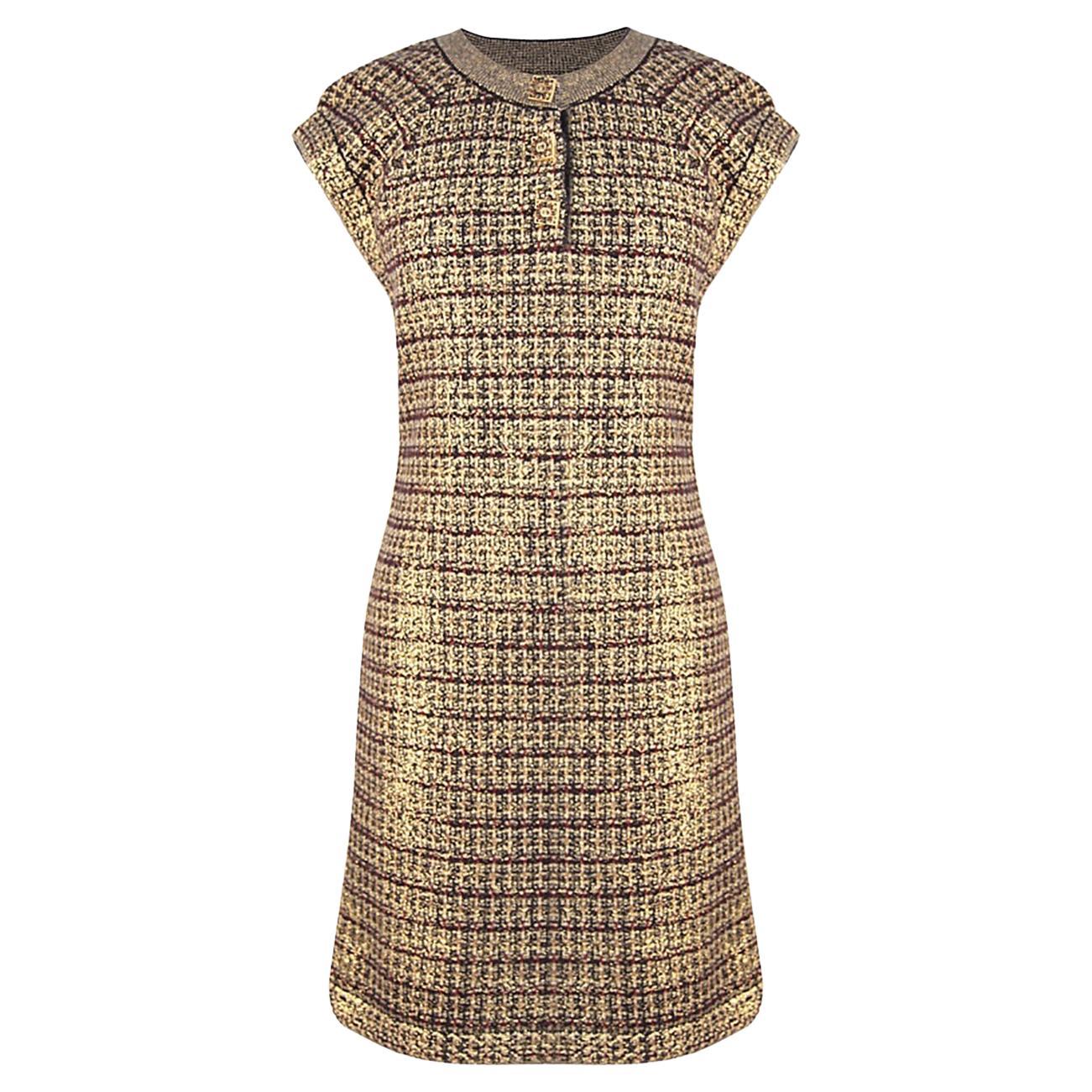 Chanel Paris / Byzance CC Gripoix Buttons Dress 46 FR