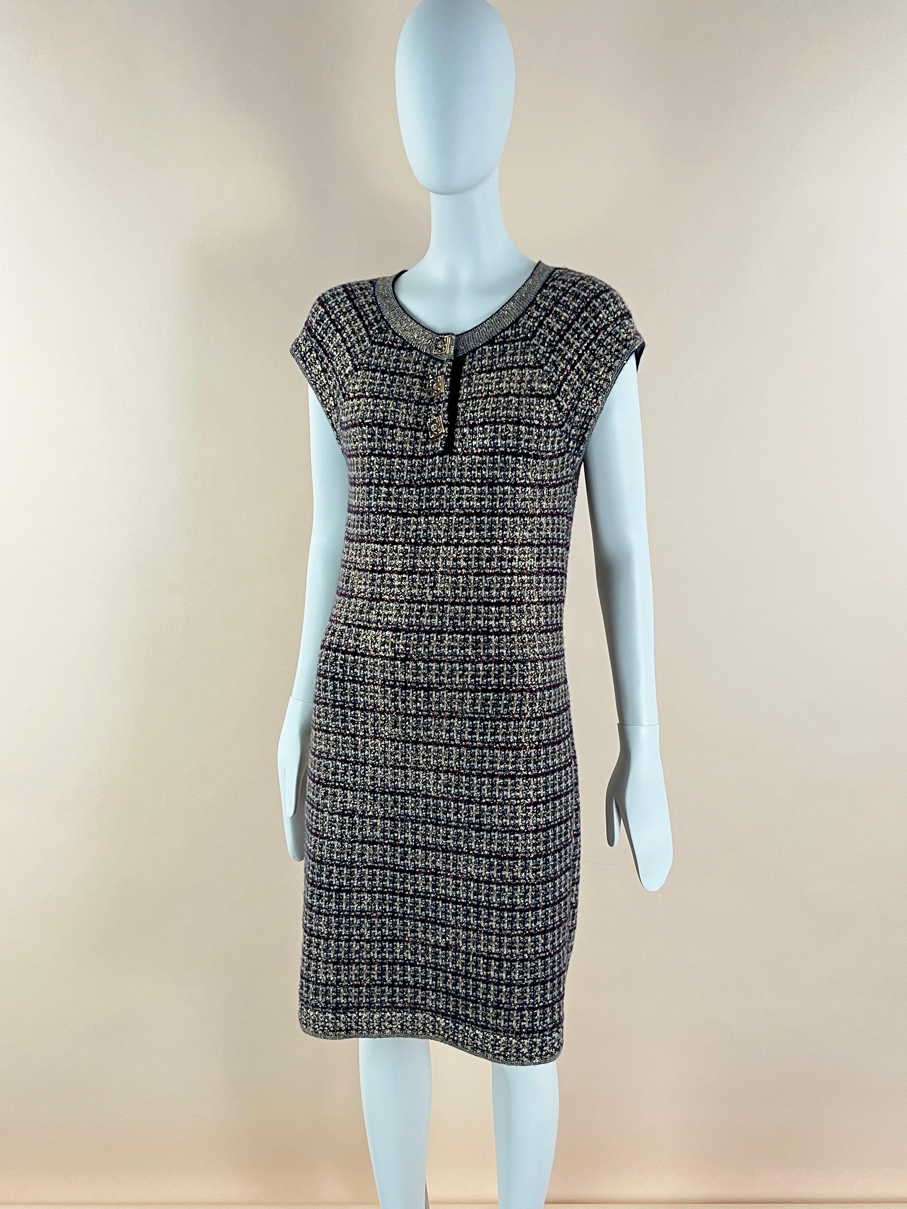 Chanel Paris / Byzance CC Jewel Buttons Dress In New Condition For Sale In Dubai, AE