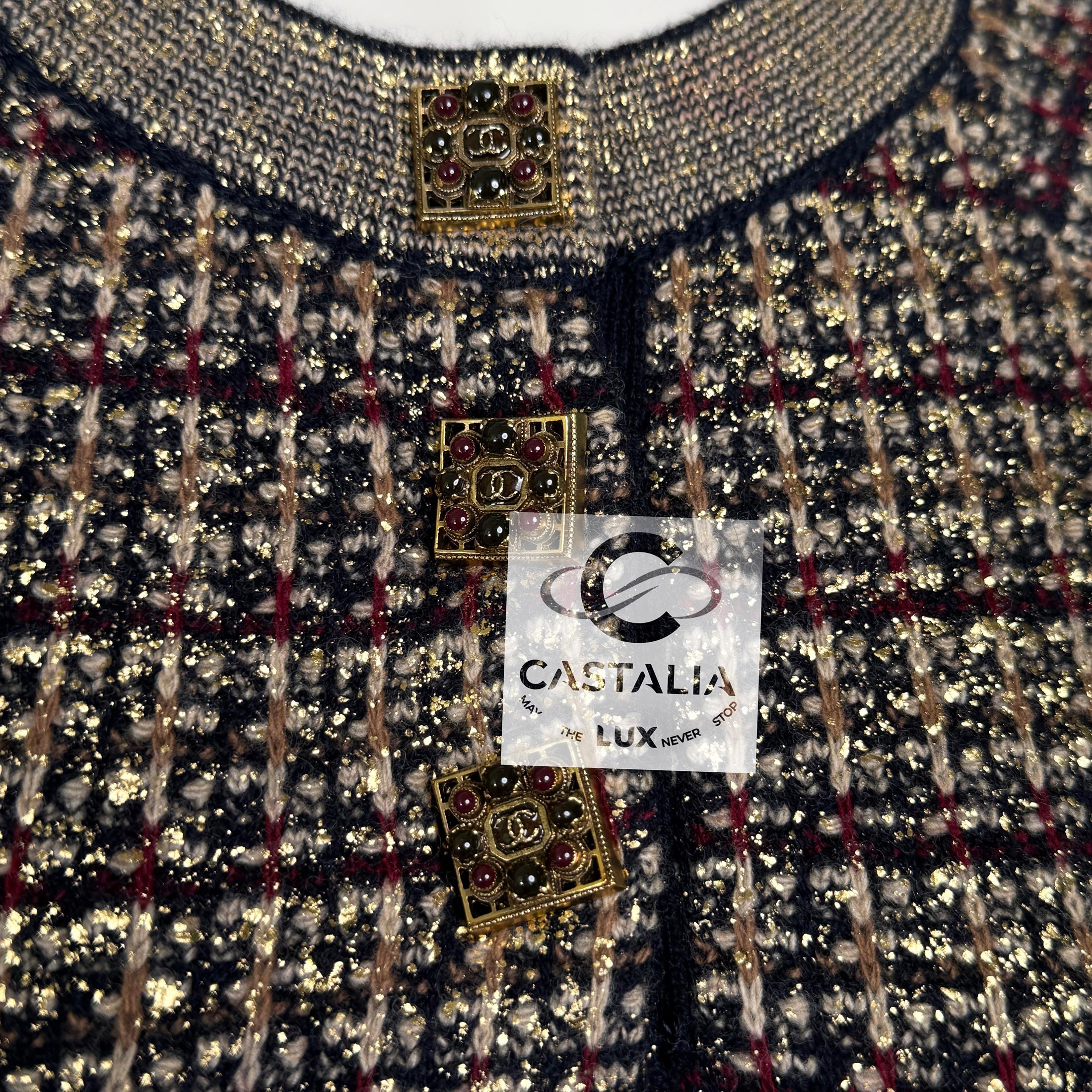 CHANEL Paris / Byzance Grandeur Kleid mit Gripoix-Knöpfen 36 FR im Angebot 3