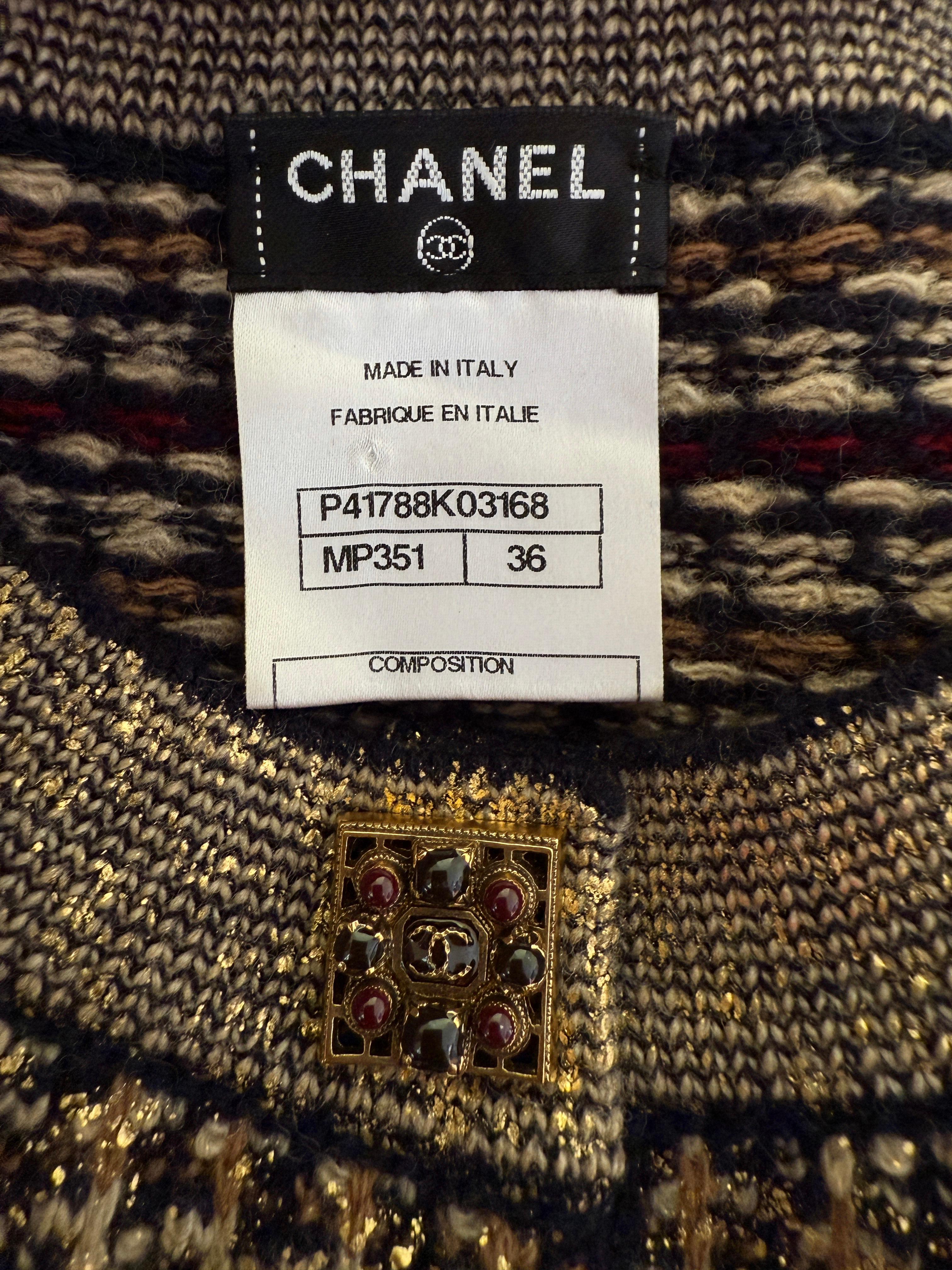 CHANEL Paris / Byzance Grandeur Kleid mit Gripoix-Knöpfen 36 FR im Angebot 6