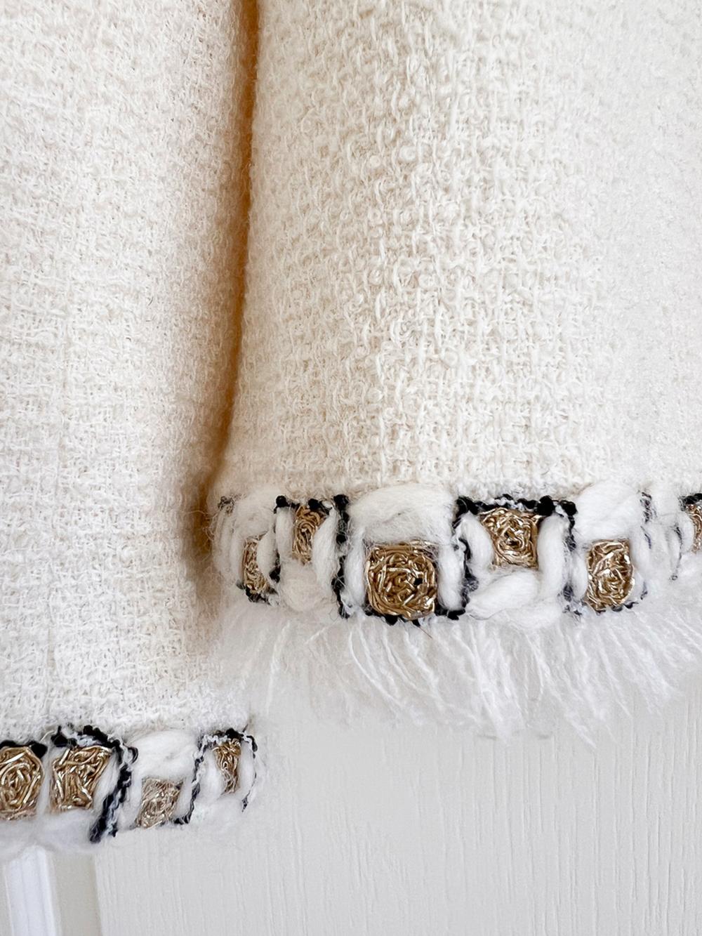 CHANEL Lesage Tweed Gripoix Fitted Jacket White main image 1