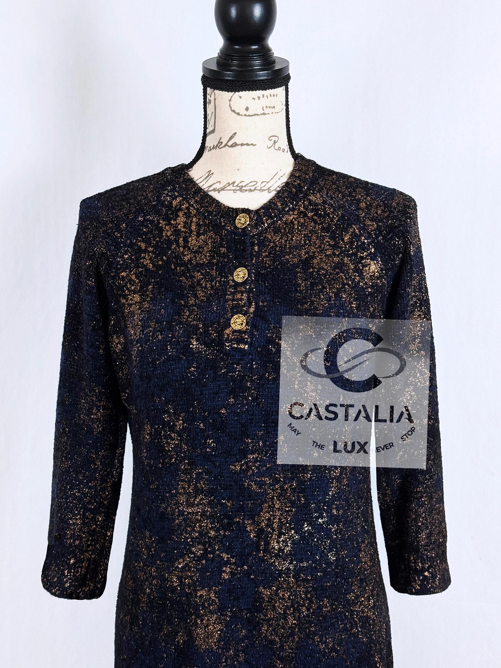 Chanel Paris / Byzance Illuminated Cashmere Dress 40 FR Neuf - En vente à Dubai, AE