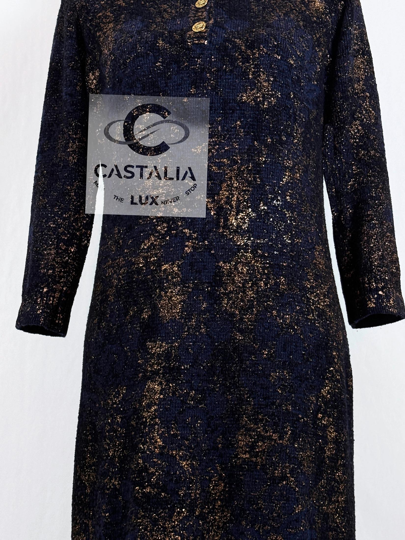 Chanel Paris / Byzance Illuminated Cashmere Dress 40 FR en vente 3
