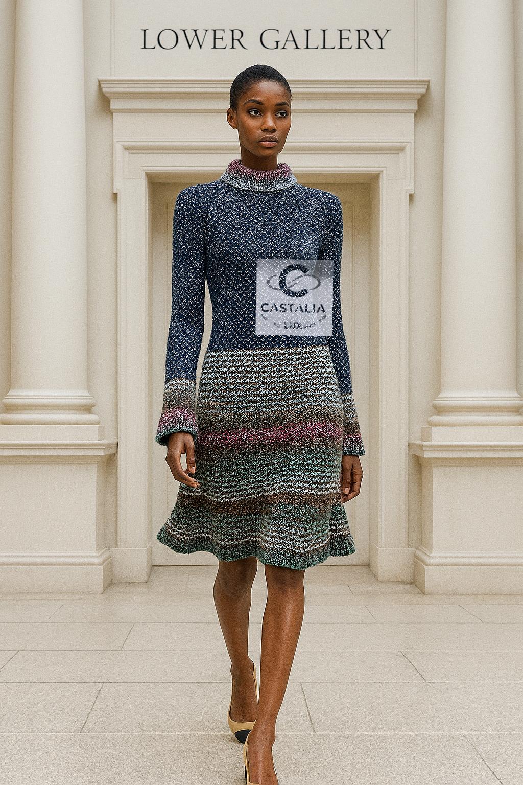 CHANEL Runway Shimmer Knit Dress - Collection'S Paris-Byzance 2011u2028Von Karl Lagerfeld

~ Ein Relikt aus der Pracht von Byzanz und der Präzision der Pariser Haute Couture: Dieses schimmernde Strickkleid von Chanel stammt aus der legendären