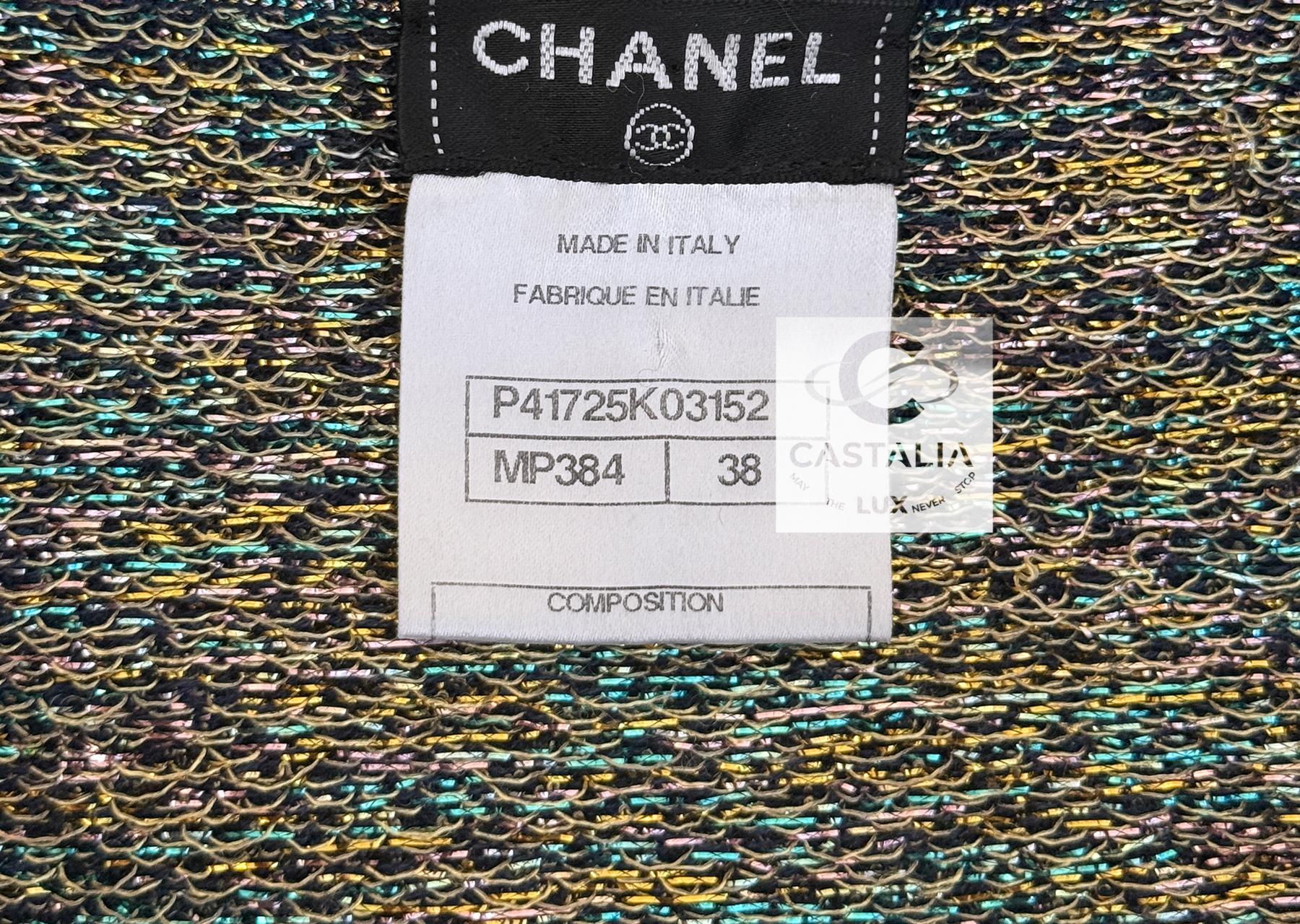 Chanel París / Byzance Vestido Zafiro Iridiscente 38 FR en venta 9
