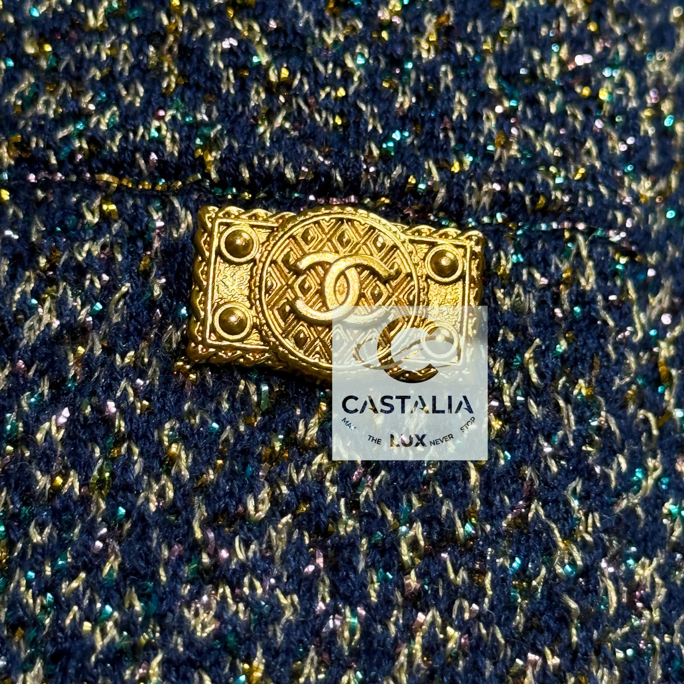 Chanel París / Byzance Vestido Zafiro Iridiscente 38 FR en venta 4