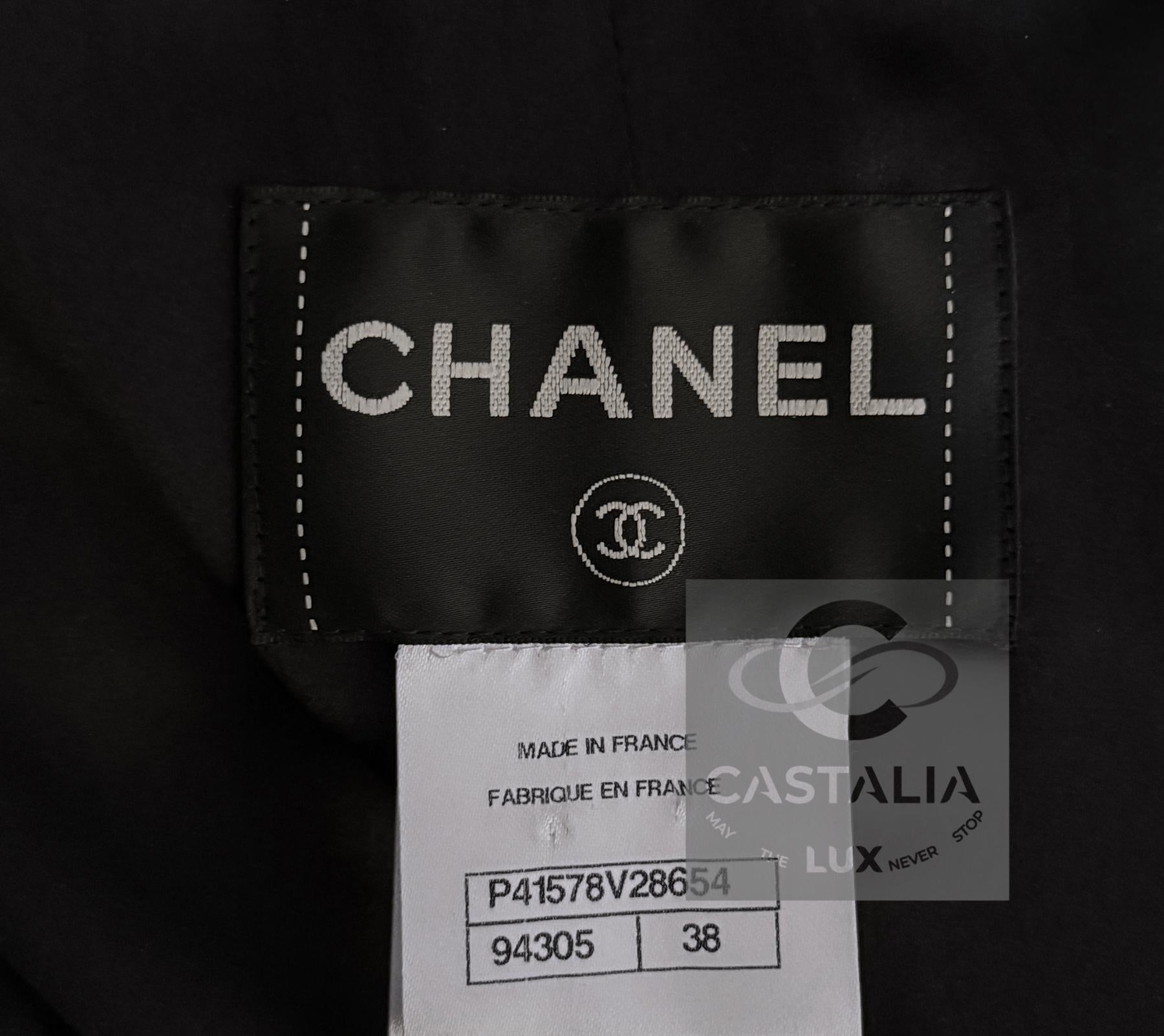 CHANEL Paris / Byzance Legendary Black Tweed Coat 38 FR For Sale 16