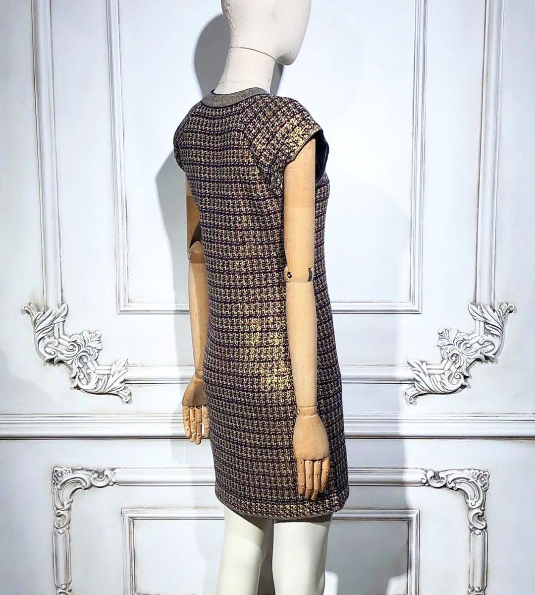 Chanel Paris / Byzance Masterpiece Kleid mit Gripoix-Knöpfen 46 FR im Angebot 2