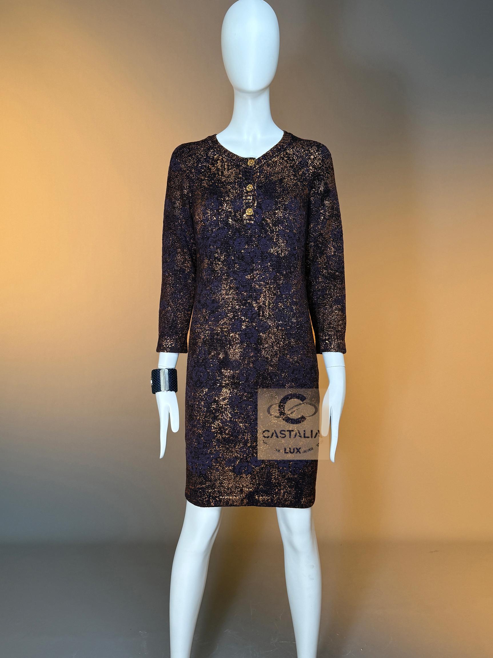 Chanel Paris / Byzance Patiniertes Meisterstück Kleid 40 FR im Zustand „Neu“ im Angebot in Dubai, AE