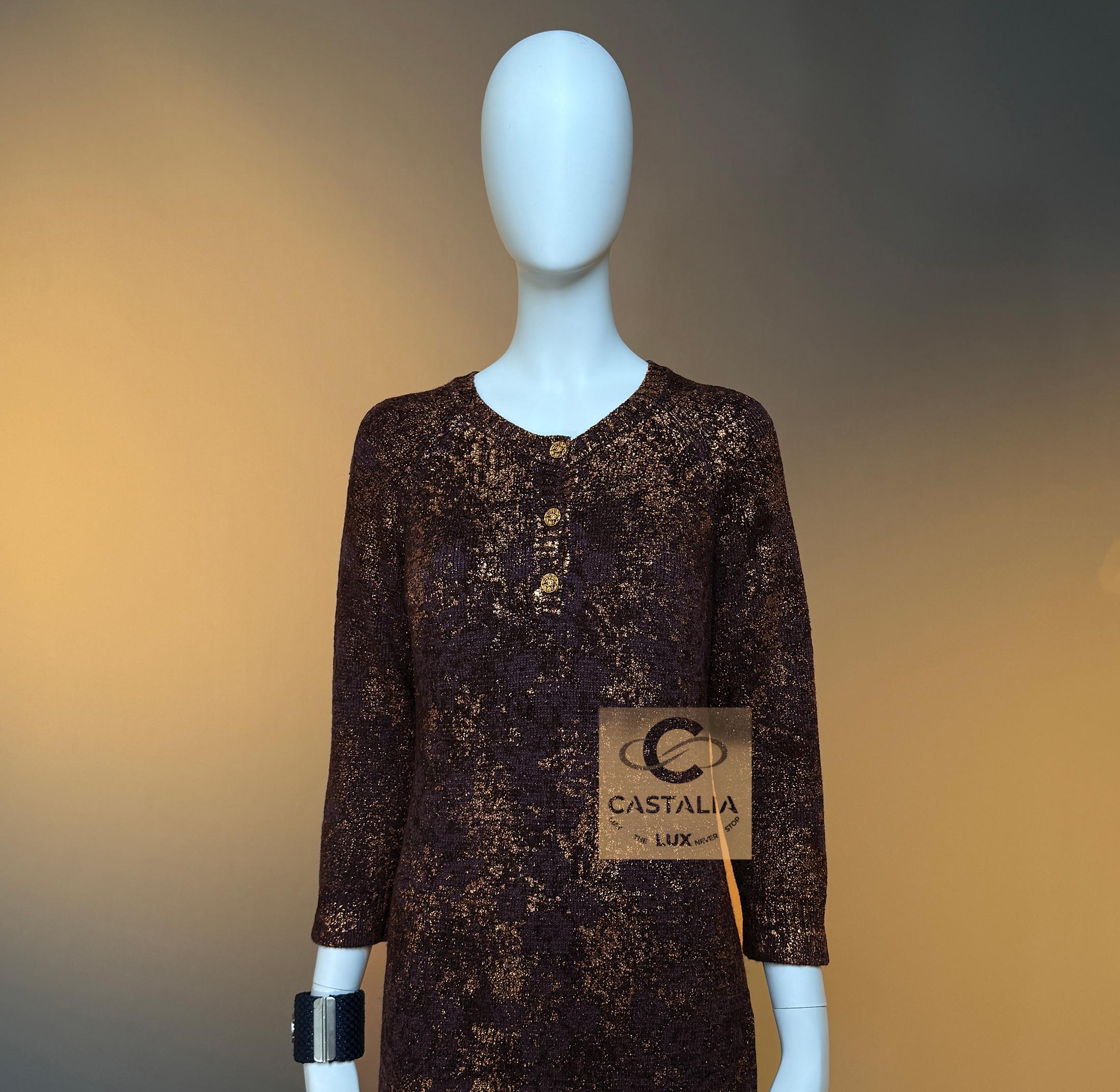 Chanel Paris / Byzance Patiniertes Meisterstück Kleid 40 FR im Angebot 4
