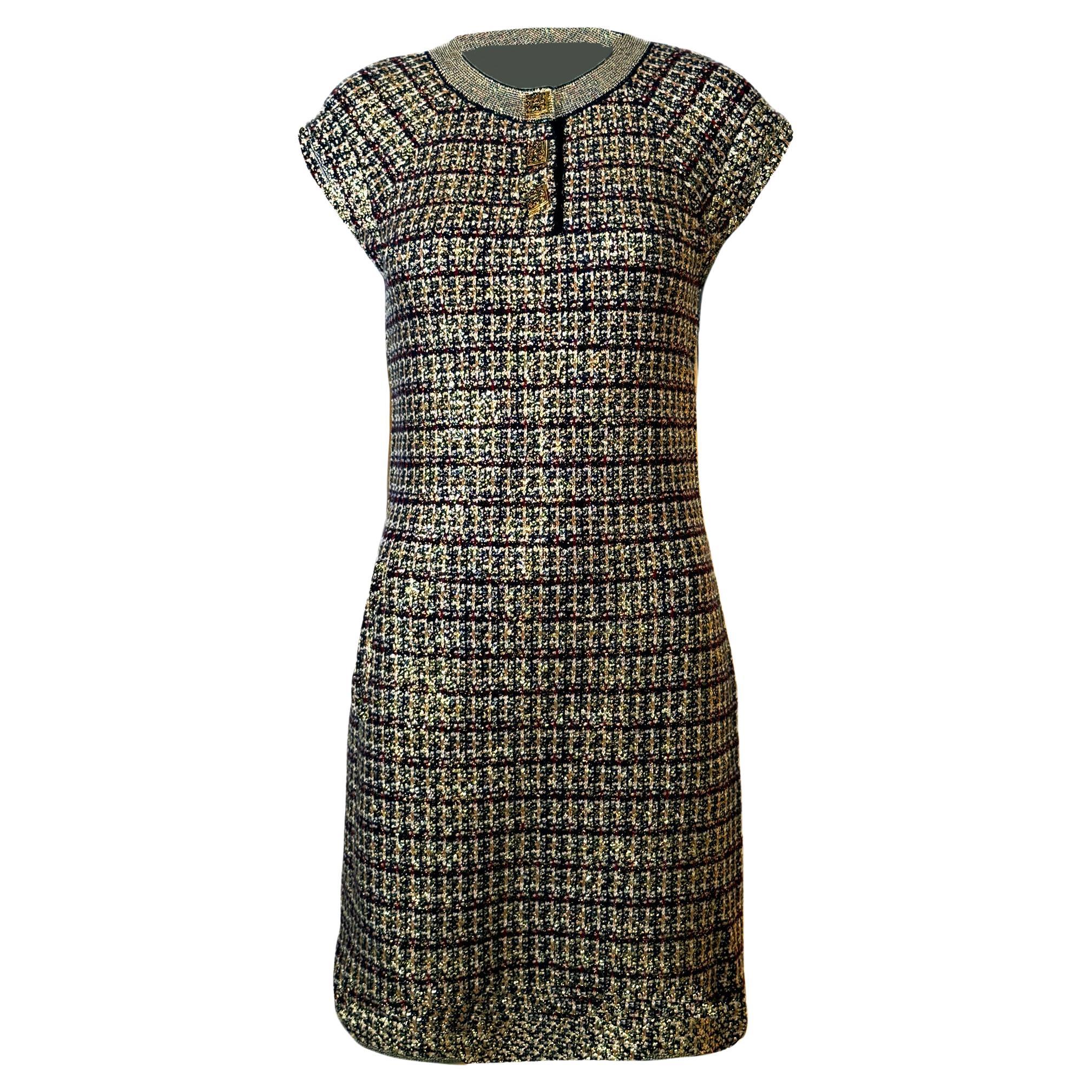 CHANEL Paris / Byzance Rarest CC Gripoix Buttons Dress 36 FR