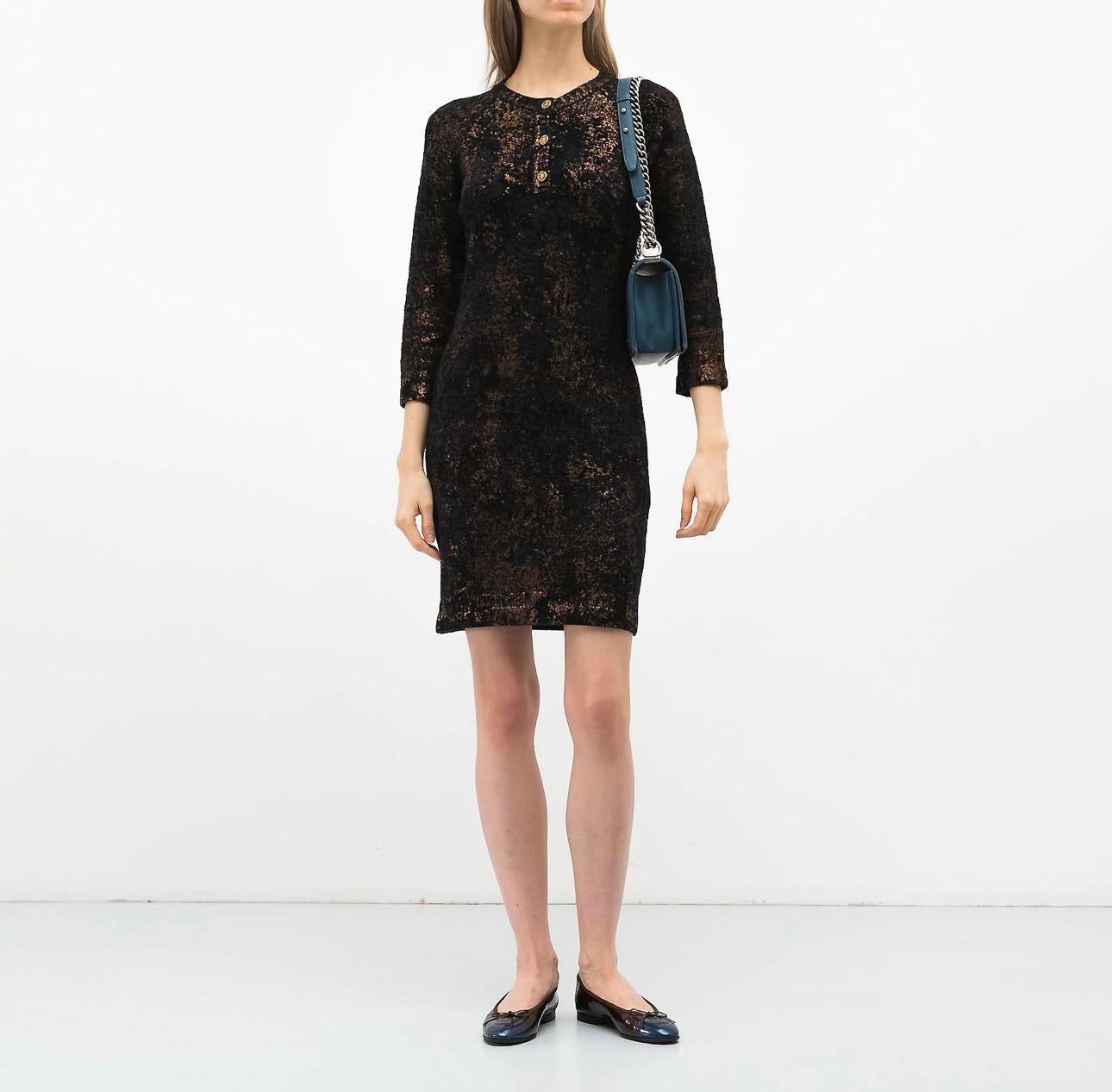 Chanel Paris / Byzance Shimmering Cashmere Dress For Sale 1