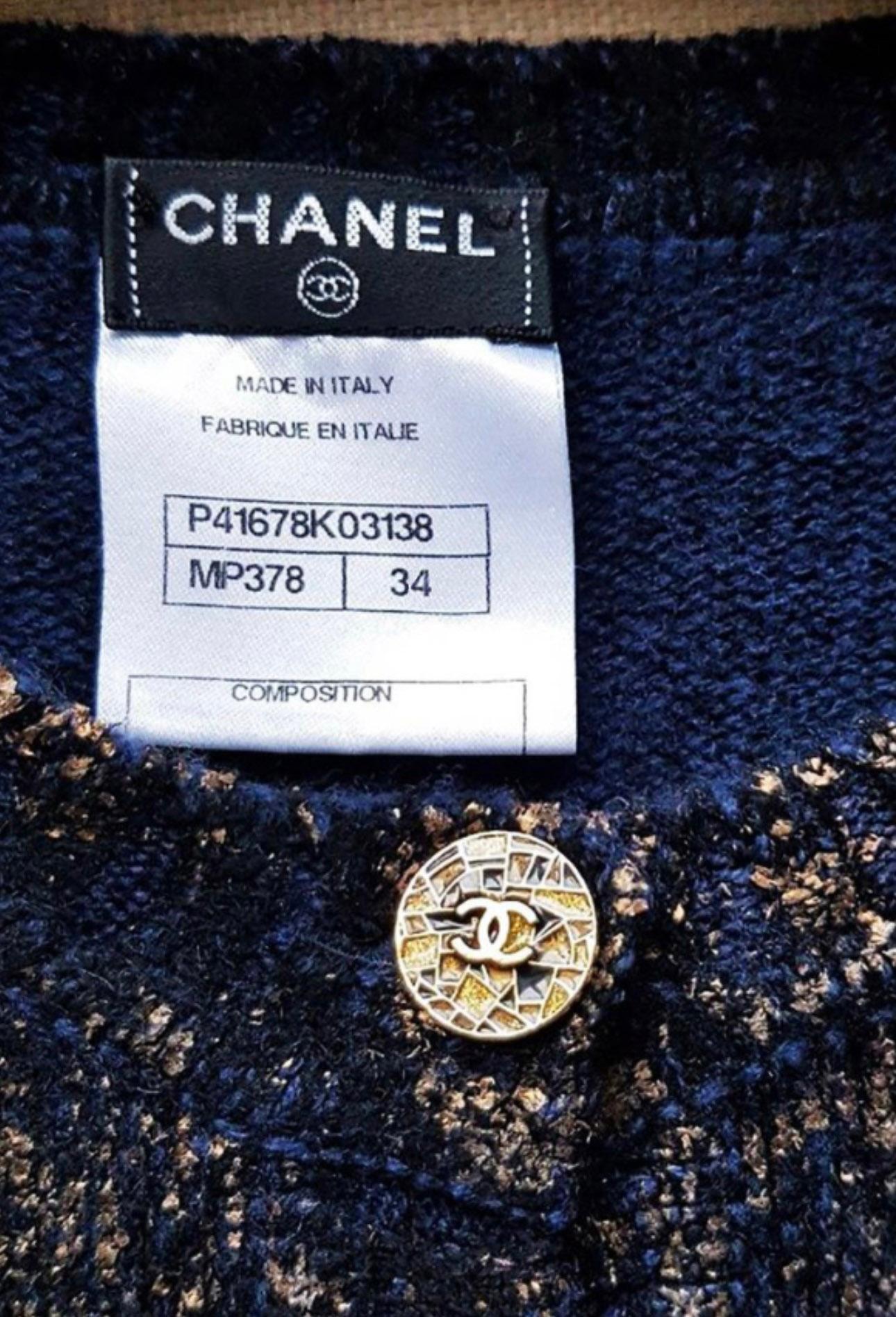 Chanel Paris / Byzance Shimmering Cashmere Dress For Sale 4