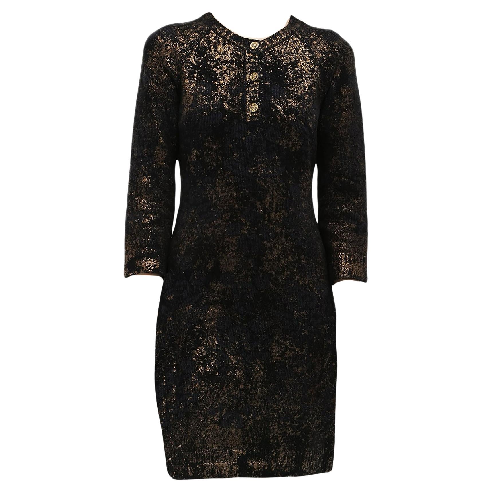 Chanel Paris / Byzance Shimmering Cashmere Dress For Sale