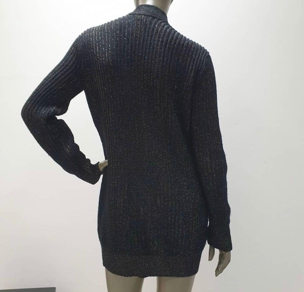 Black Chanel Paris Byzance Silk Cashmere Cardigan Sweater For Sale
