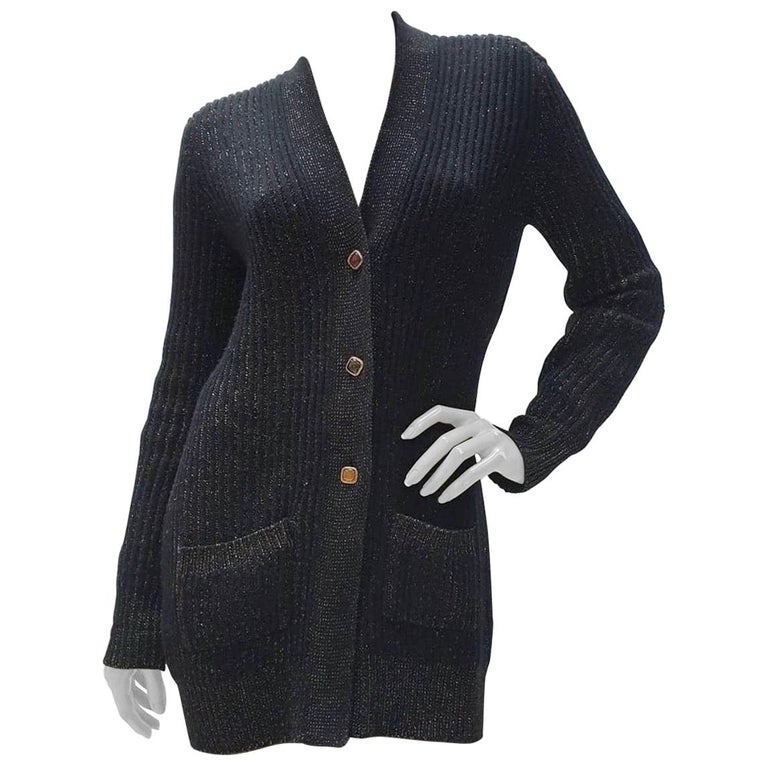 Chanel Paris Byzance Silk Cashmere Cardigan Sweater For Sale at