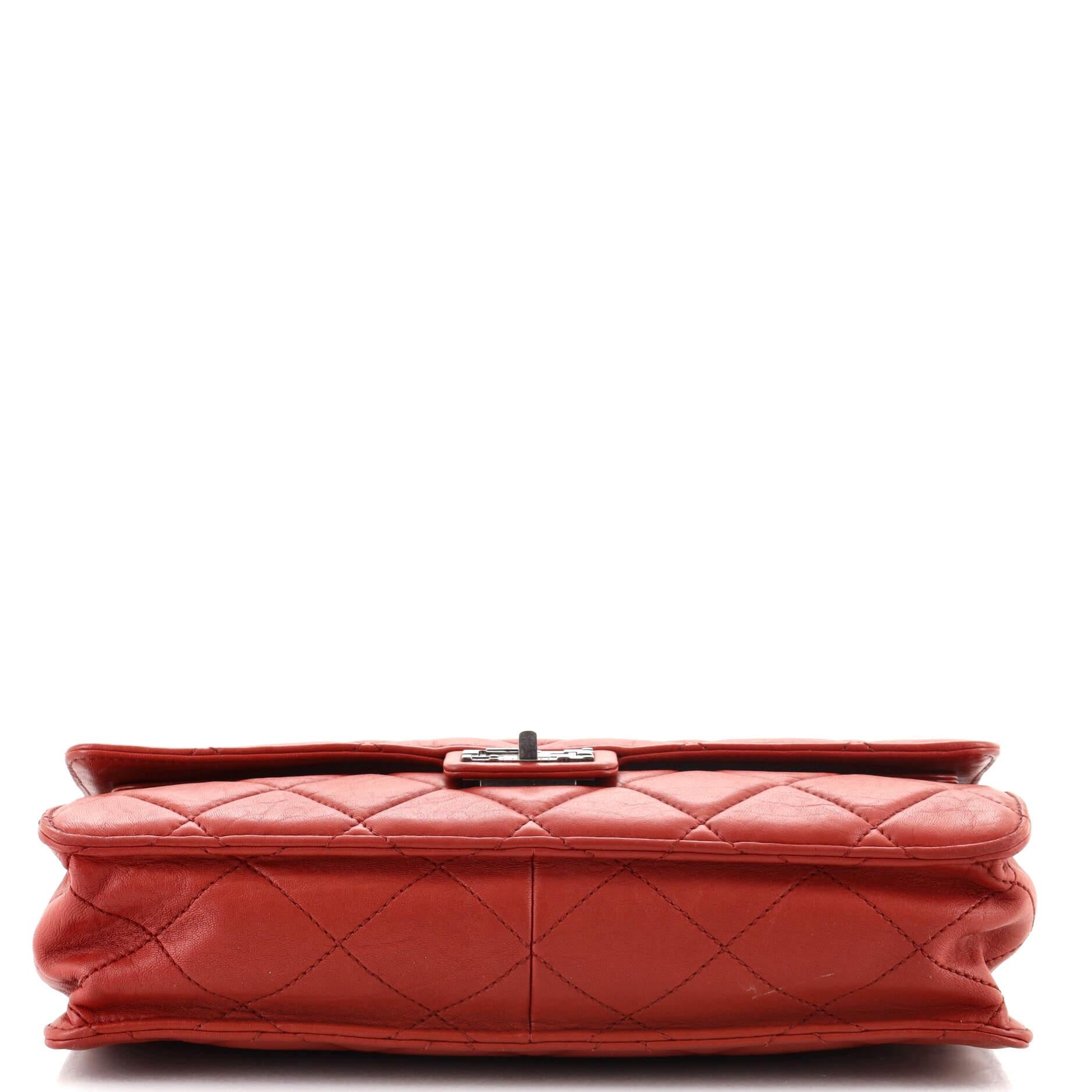 Red Chanel Paris-Byzance Take Away Flap Bag Quilted Aged Calfskin Jumbo