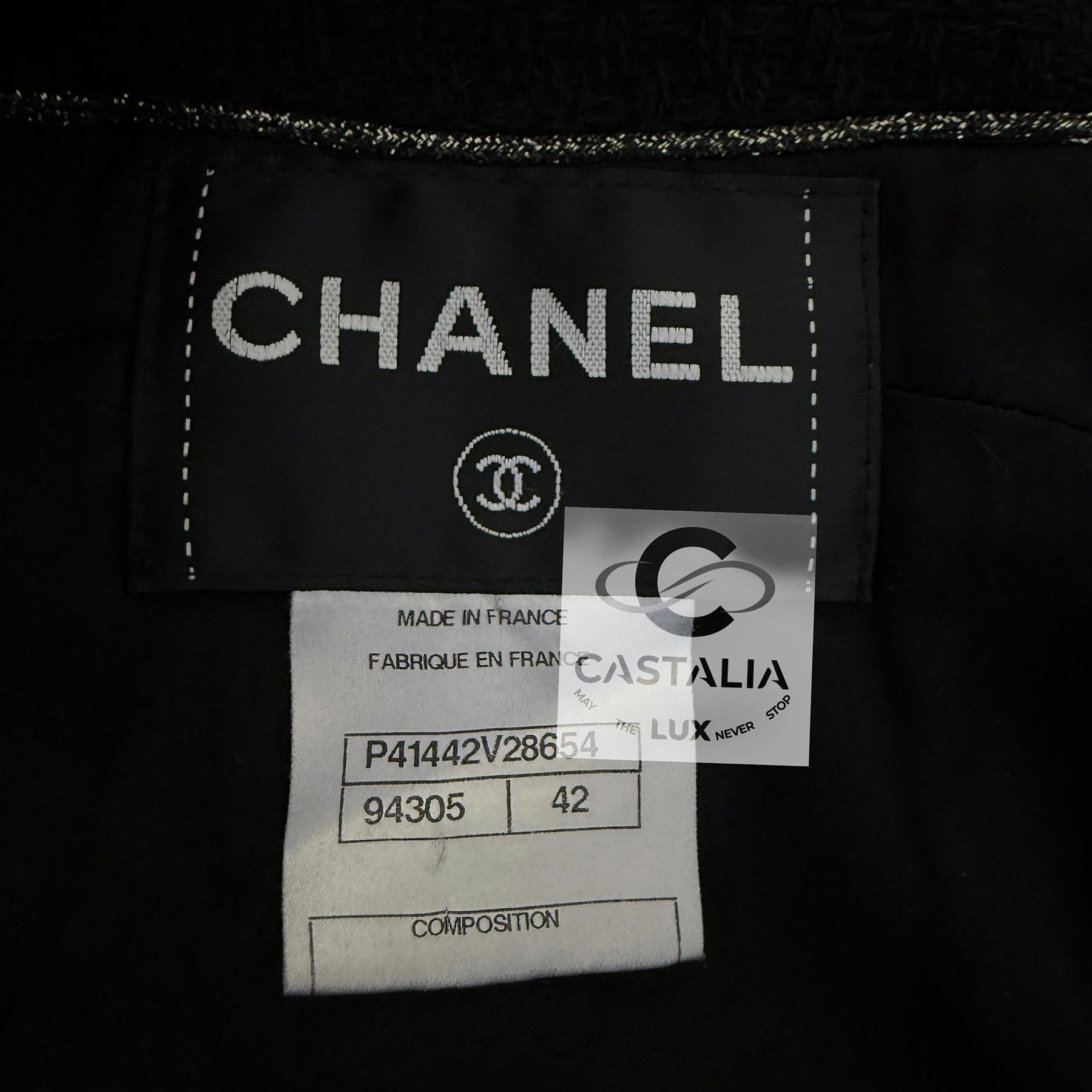 Chanel Paris / Byzance Tweed Jacket with Mosaic Trim and Jewel Buttons 42 FR For Sale 15