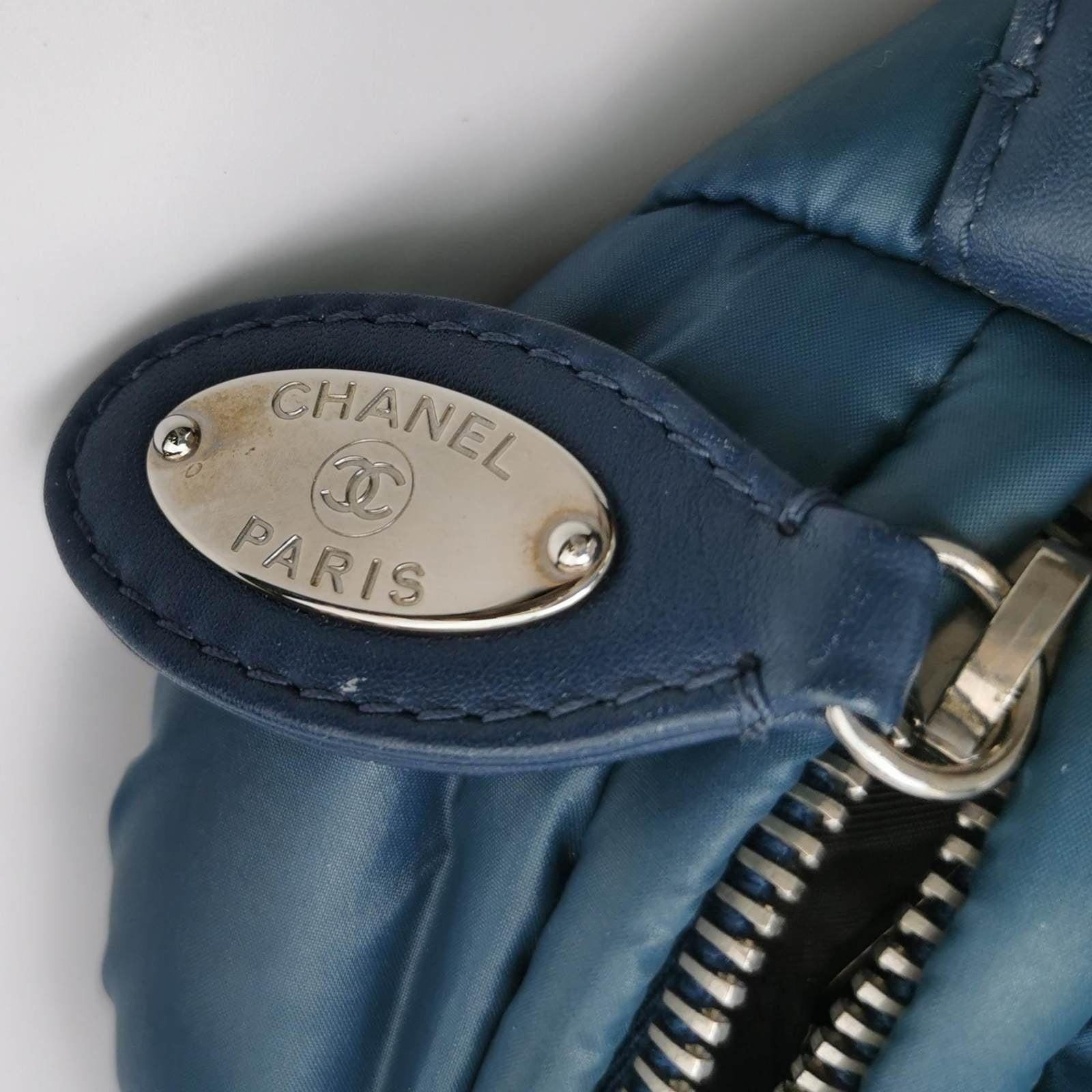 Bolso Chanel Paris-Byzance Tweed On Stitch Nylon Azul Marino en venta 6