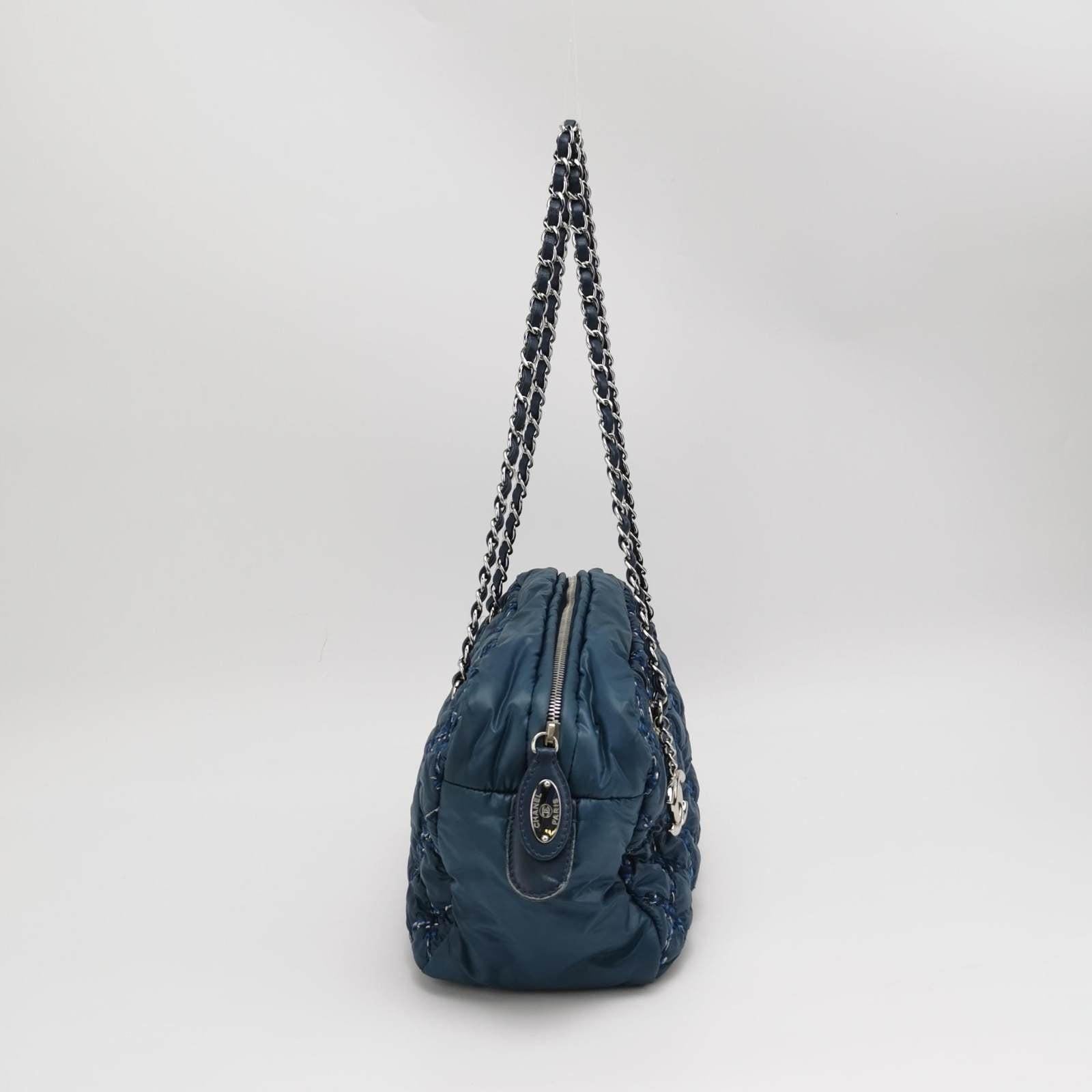 Bolso Chanel Paris-Byzance Tweed On Stitch Nylon Azul Marino Negro en venta