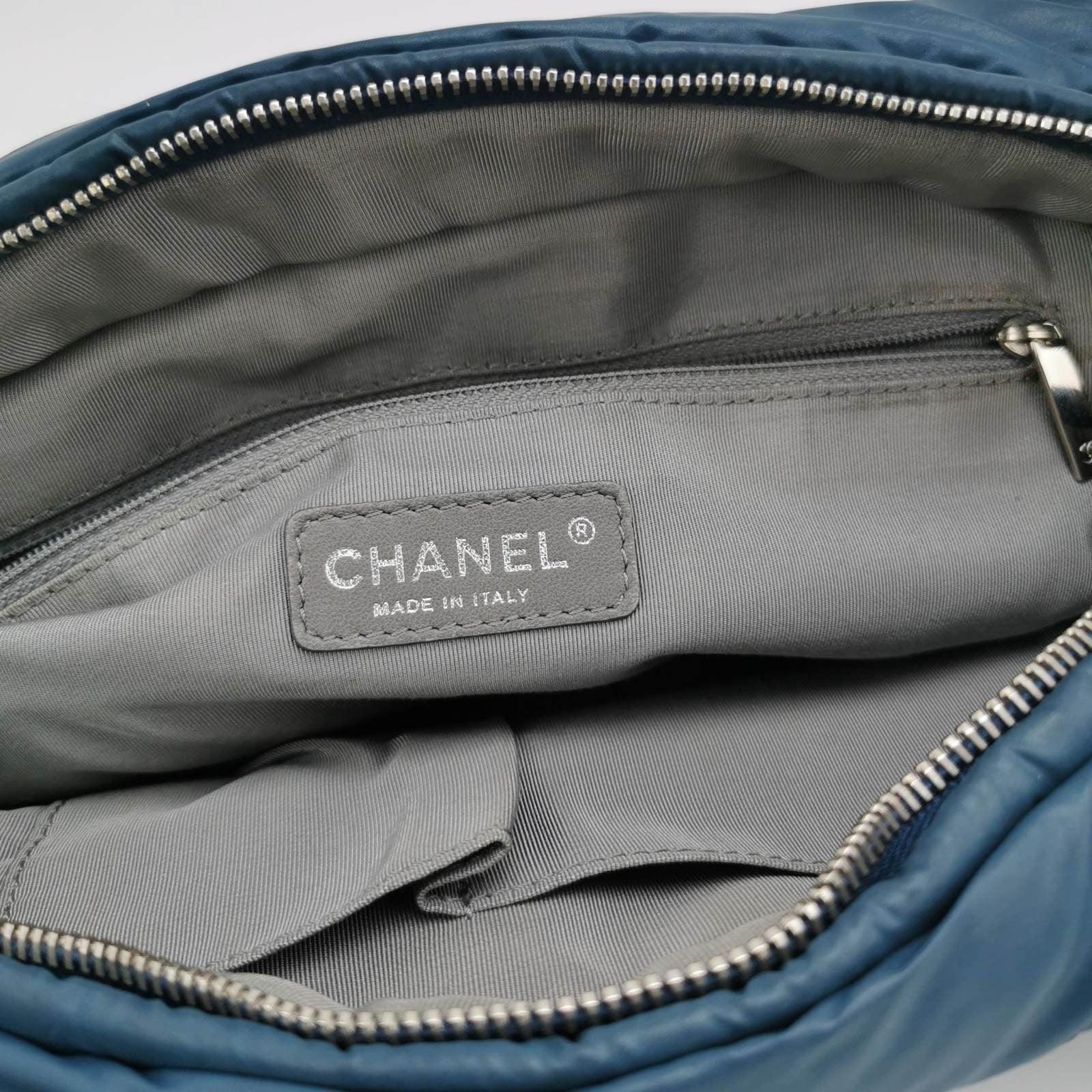 De las mujeres Bolso Chanel Paris-Byzance Tweed On Stitch Nylon Azul Marino en venta