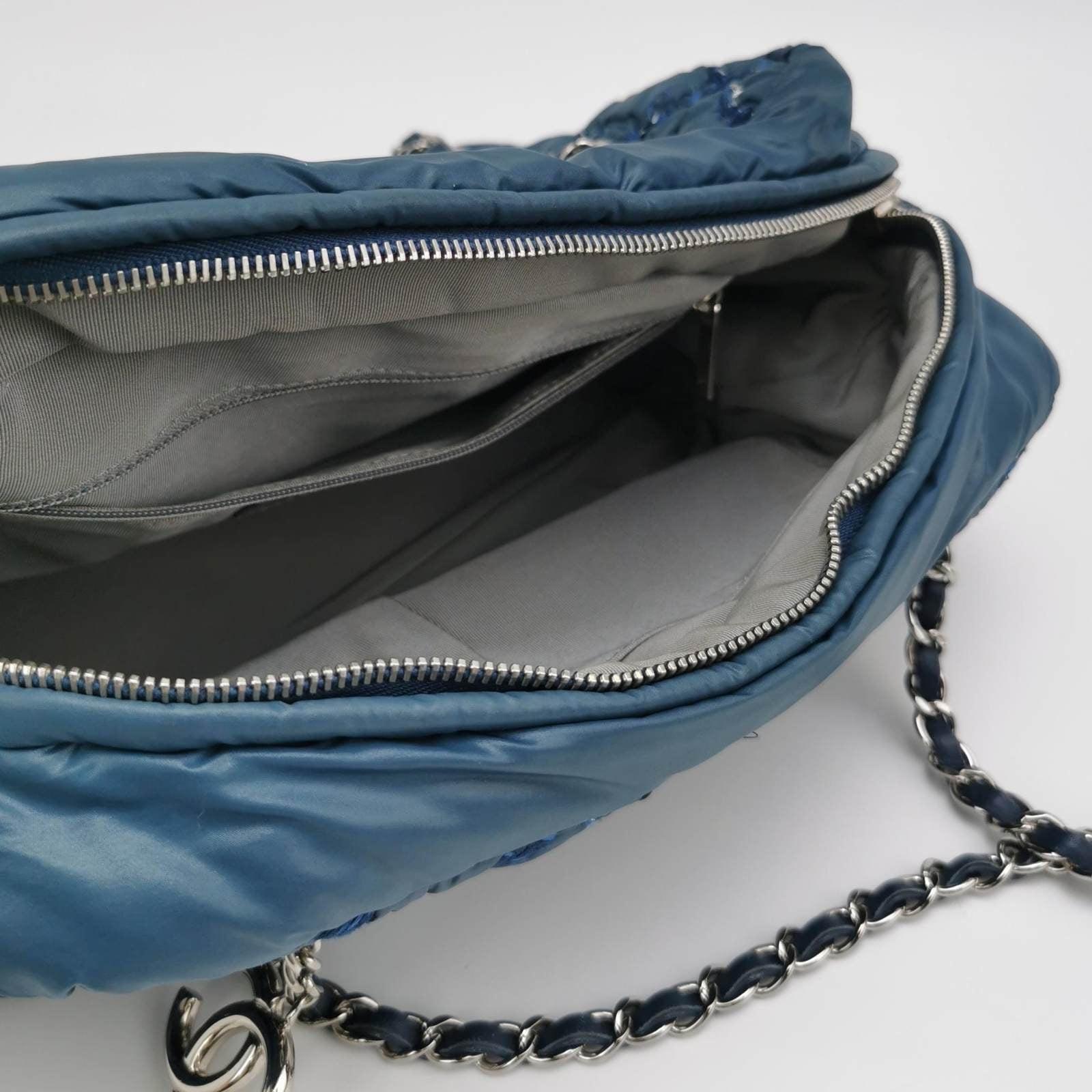 Bolso Chanel Paris-Byzance Tweed On Stitch Nylon Azul Marino en venta 1