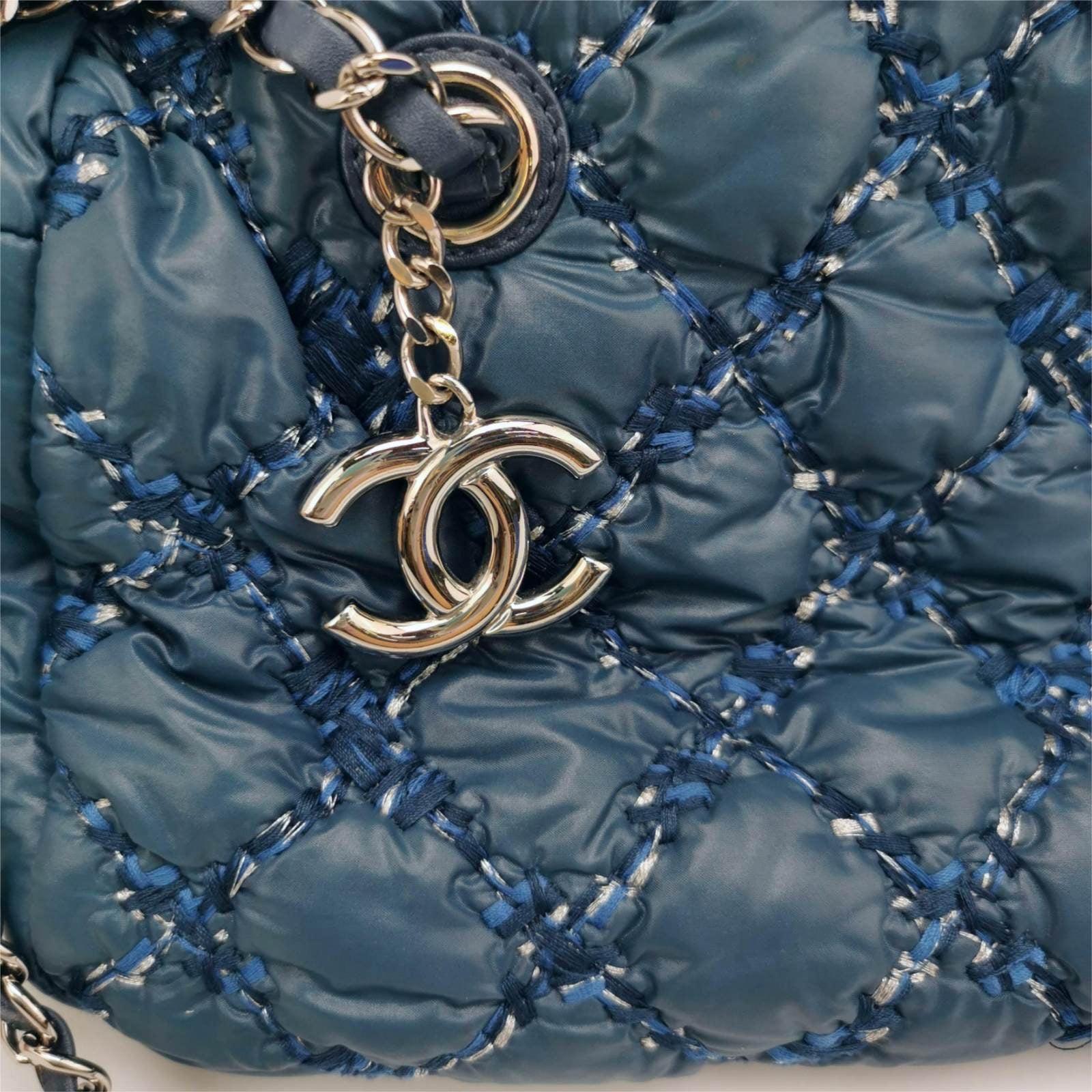 Bolso Chanel Paris-Byzance Tweed On Stitch Nylon Azul Marino en venta 3