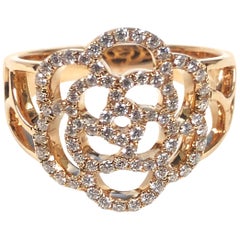 Chanel Paris Camelia Rose Gold and Diamond Ring