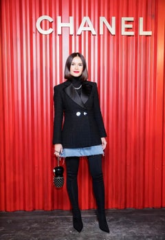 Chanel Paris / Giacca in tweed nero Cosmopolite 42 FR