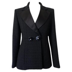 Chanel Paris / Giacca in tweed nero Cosmopolite 42 FR