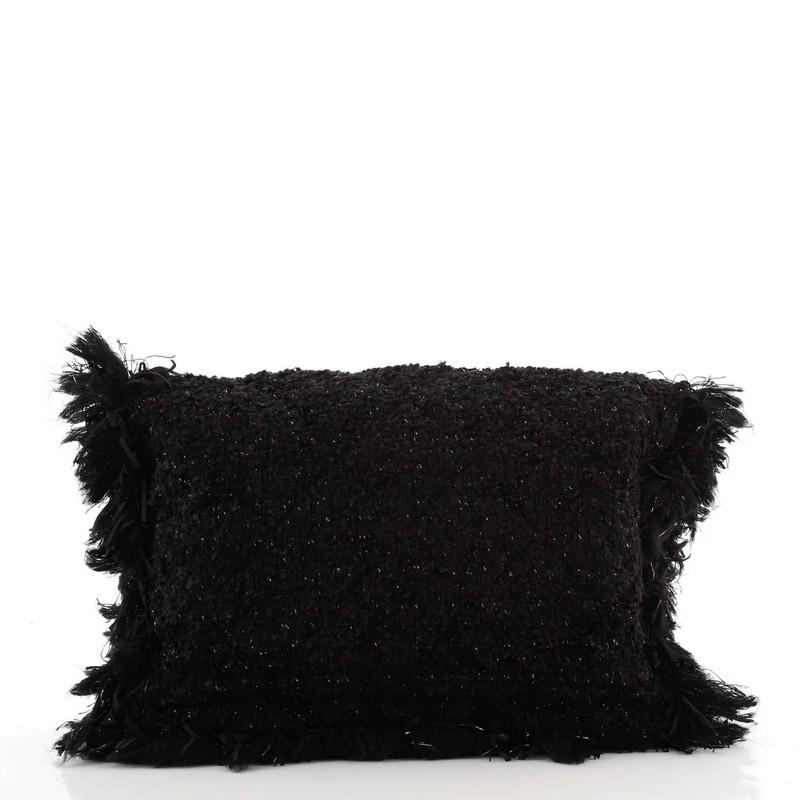 Chanel Paris Cosmopolite Flap Fringe Clutch Quilted Tweed Medium In Good Condition In NY, NY