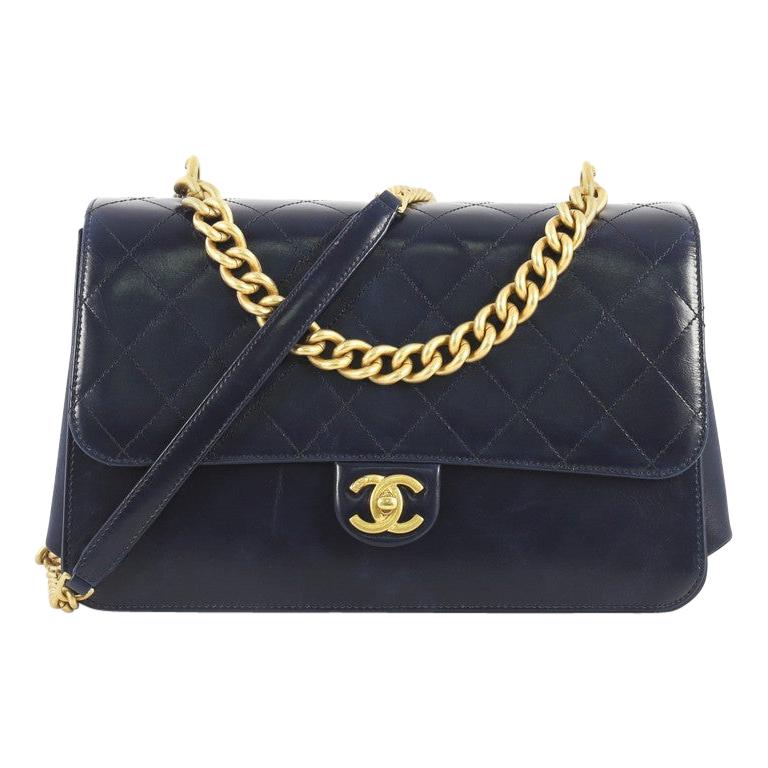 Chanel Paris Cosmopolite Straight Lined Flap Bag Quilted Aged Calfskin  Medium at 1stDibs
