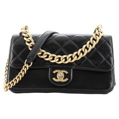 Chanel Paris-Cosmopolite Straight Lined Flap Bag Quilted Aged Calfskin Small