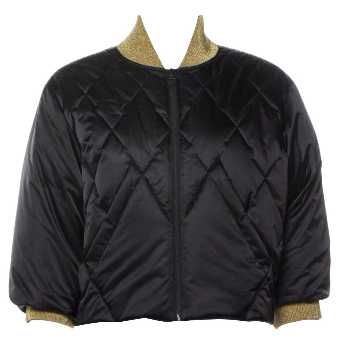CHANEL Paris / COSMOPOLITE Die ewige schwarze Bomberjacke 40 FR